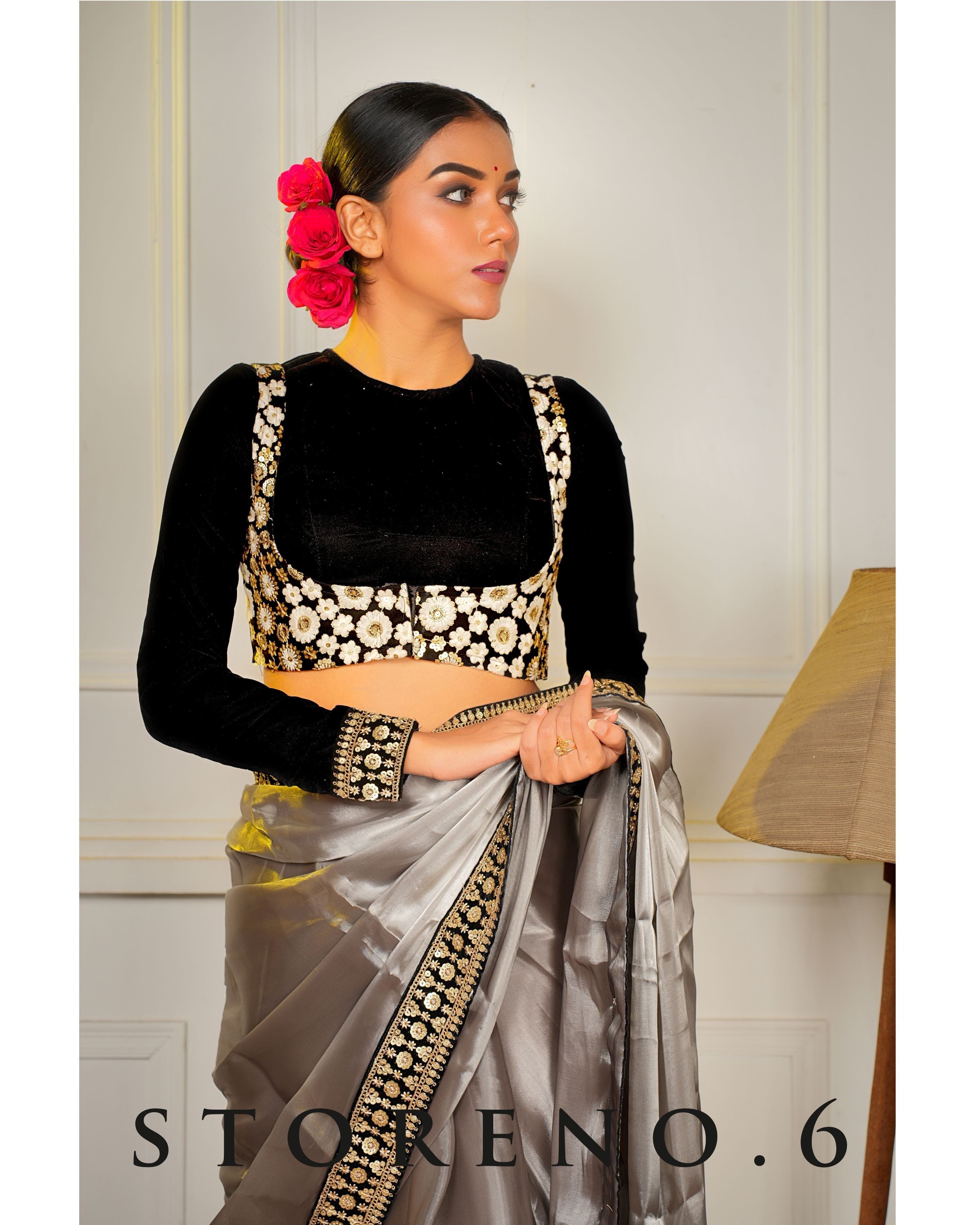 MAKHMAL NARGIS-E-SIAH BLOUSE