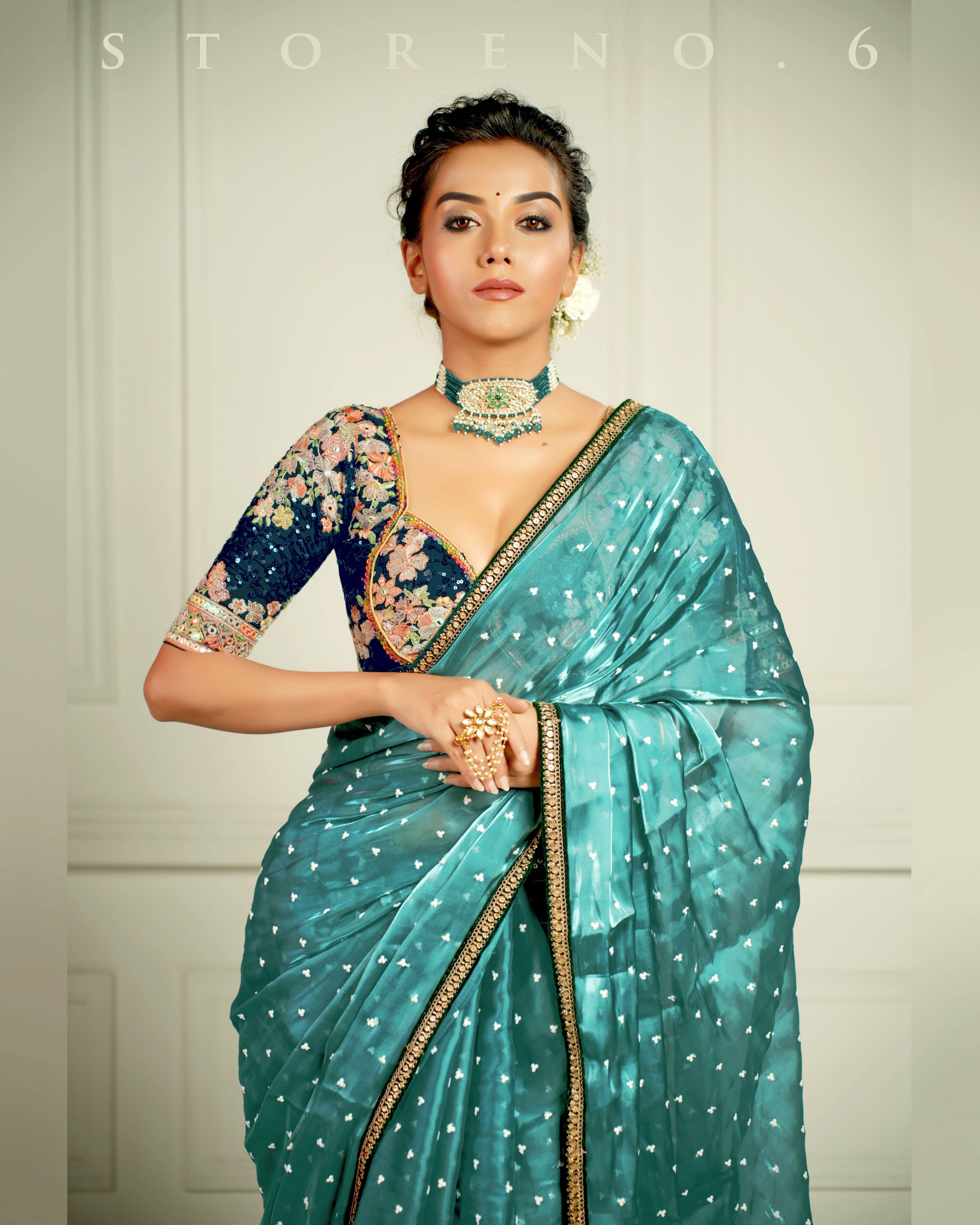 THE SAPPHIRE AFFAIR SAREE WITH NEELI AFSOON BLOUSE