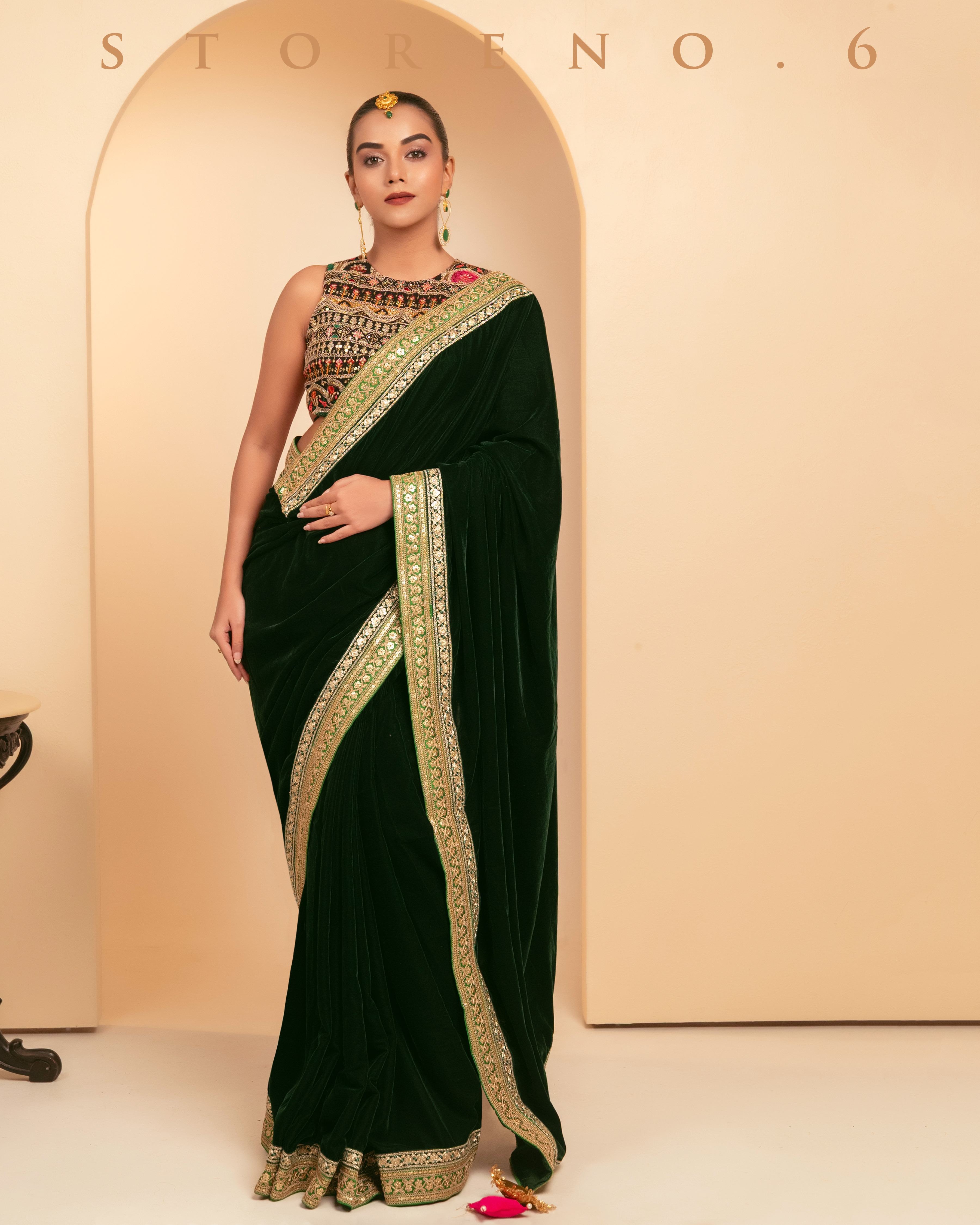 ENCHANTING EMERALD SAREE