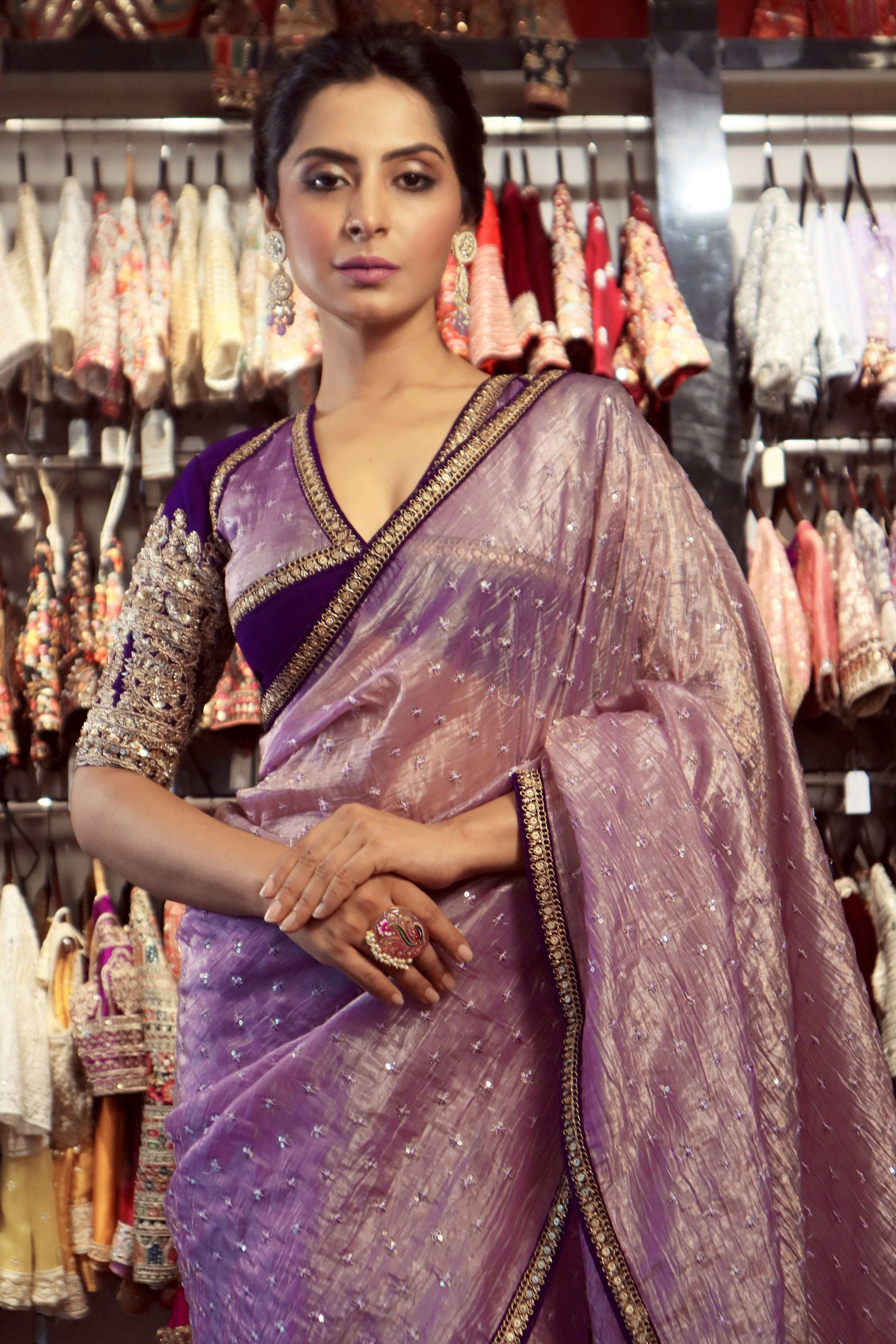 LILAC LOVESTORY SAREE WITH MAJESTIC MELODY BLOUSE