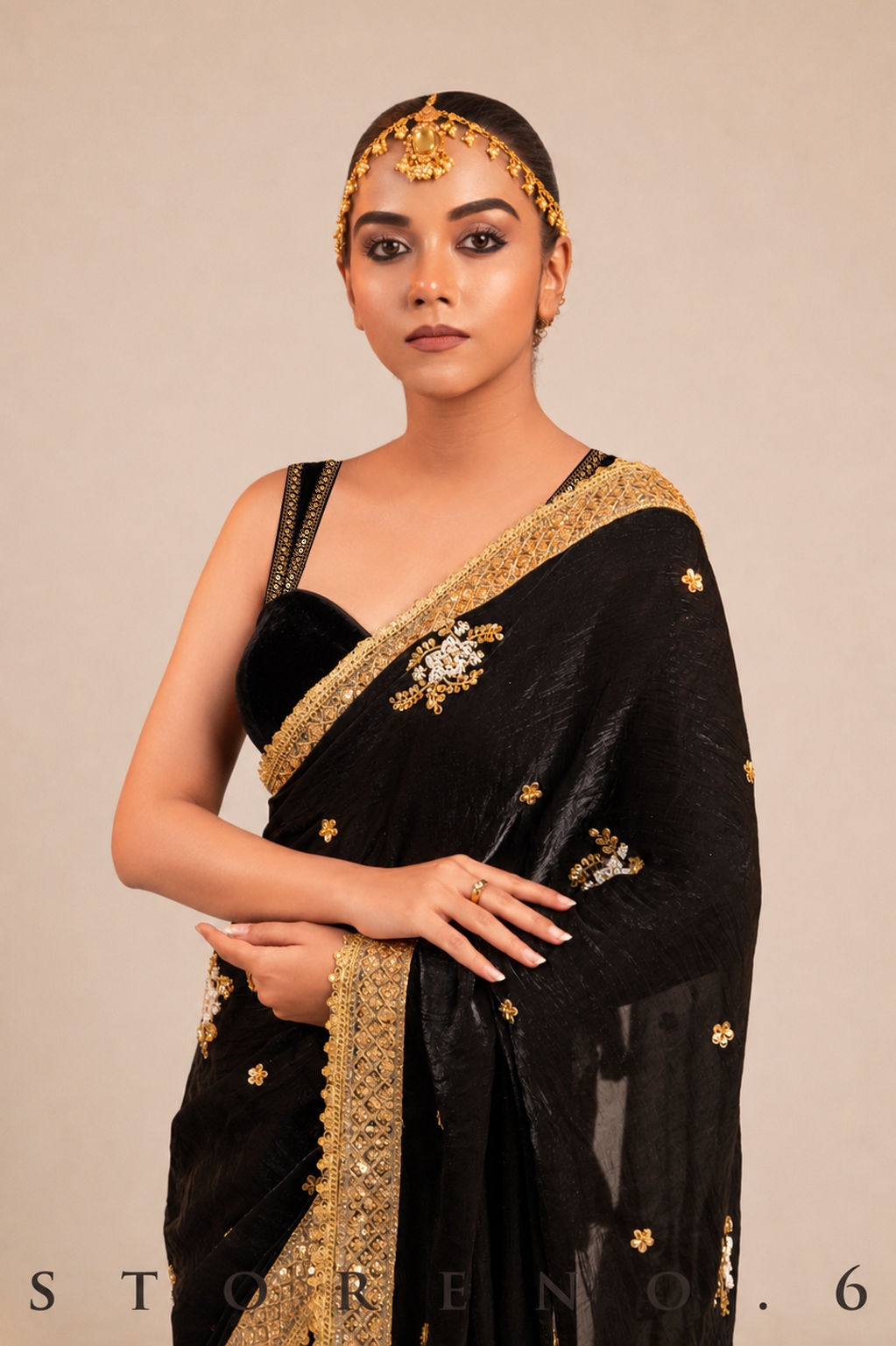 MIDNIGHT MIRACLE SAREE WITH DUSK DIVA BLOUSE