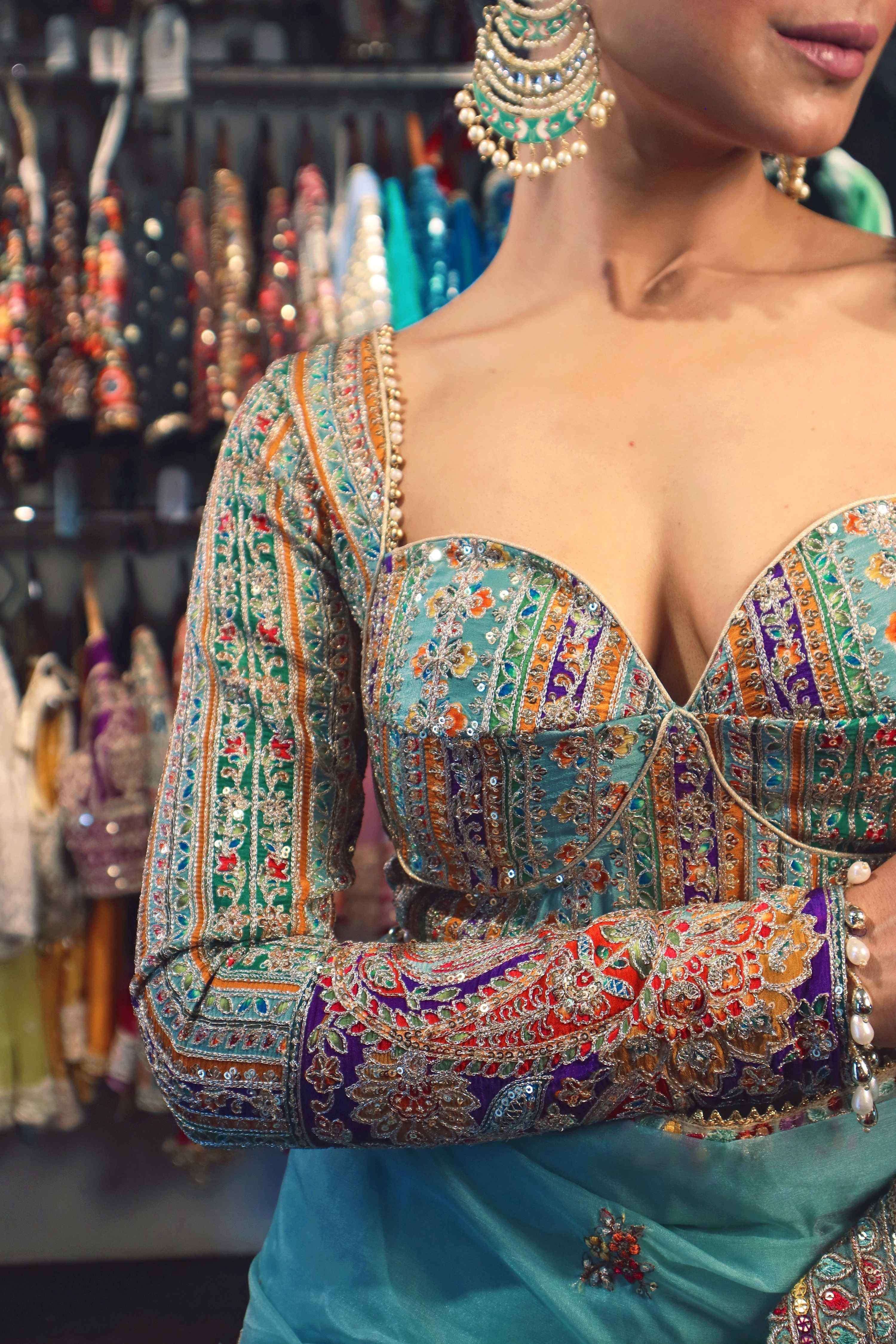 TEAL TREASURE LUXE BLOUSE