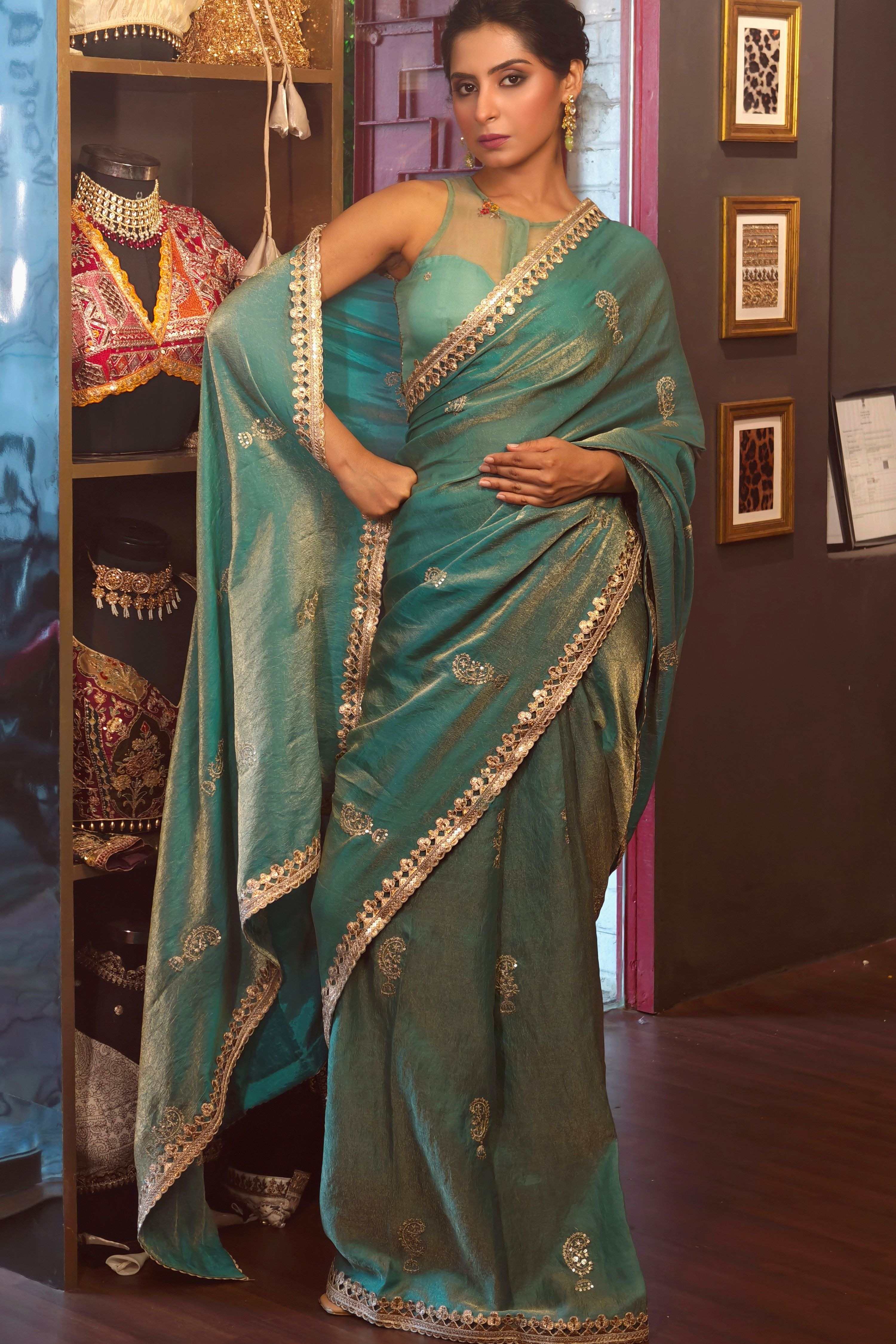 AQUA AURA SAREE