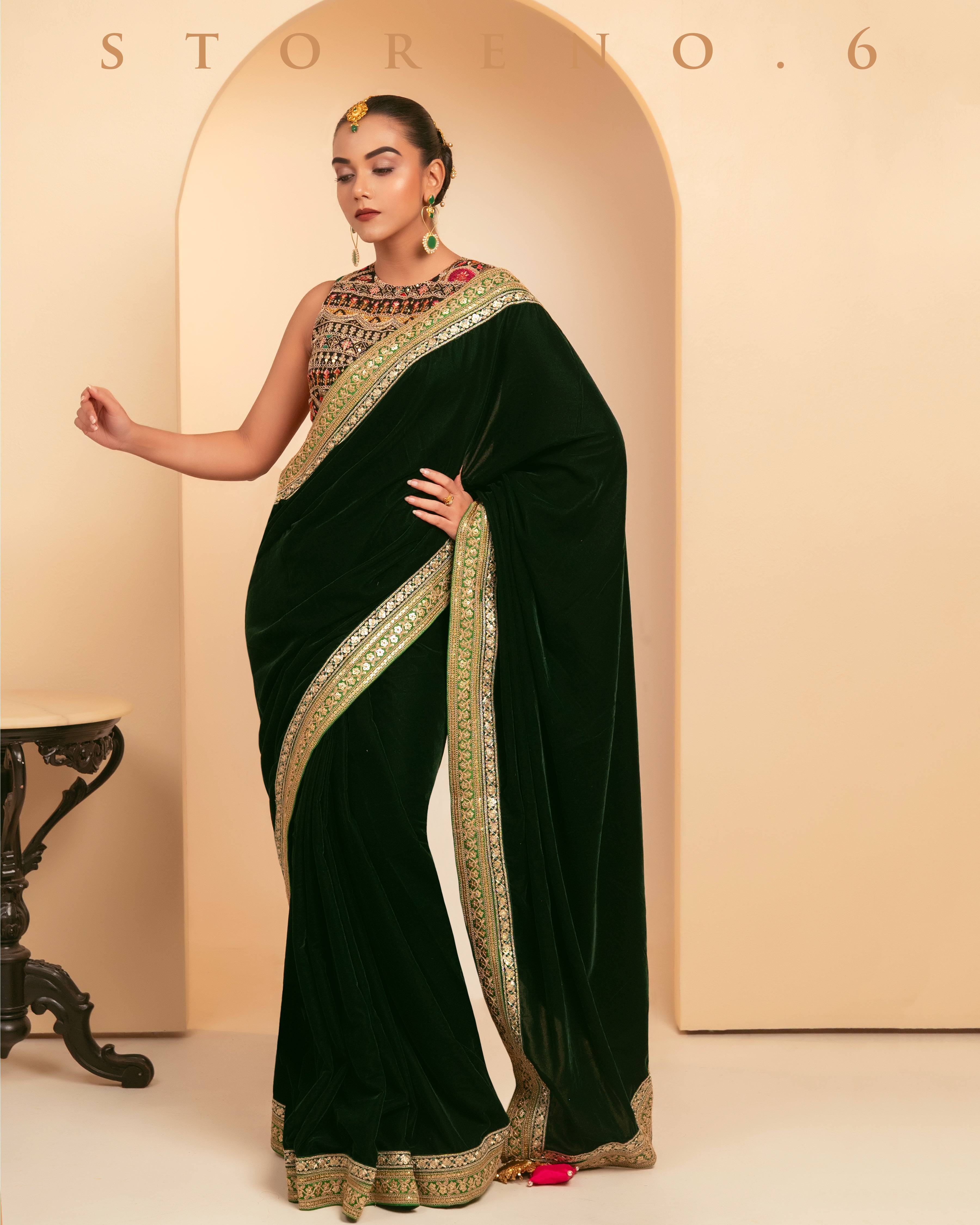 ENCHANTING EMERALD SAREE