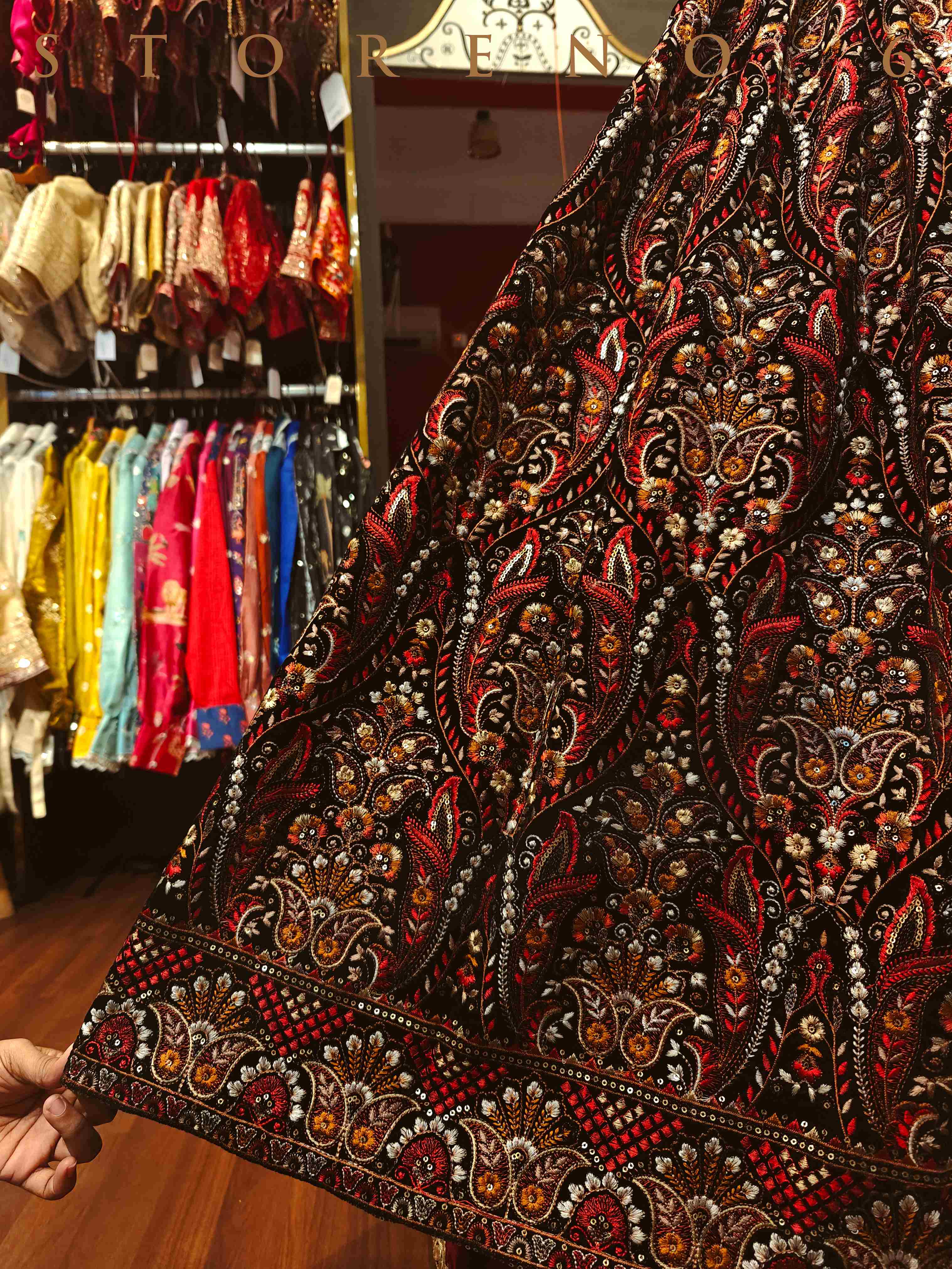 RUHAANI VELVET LEHENGA SKIRT(WITH CANCAN)