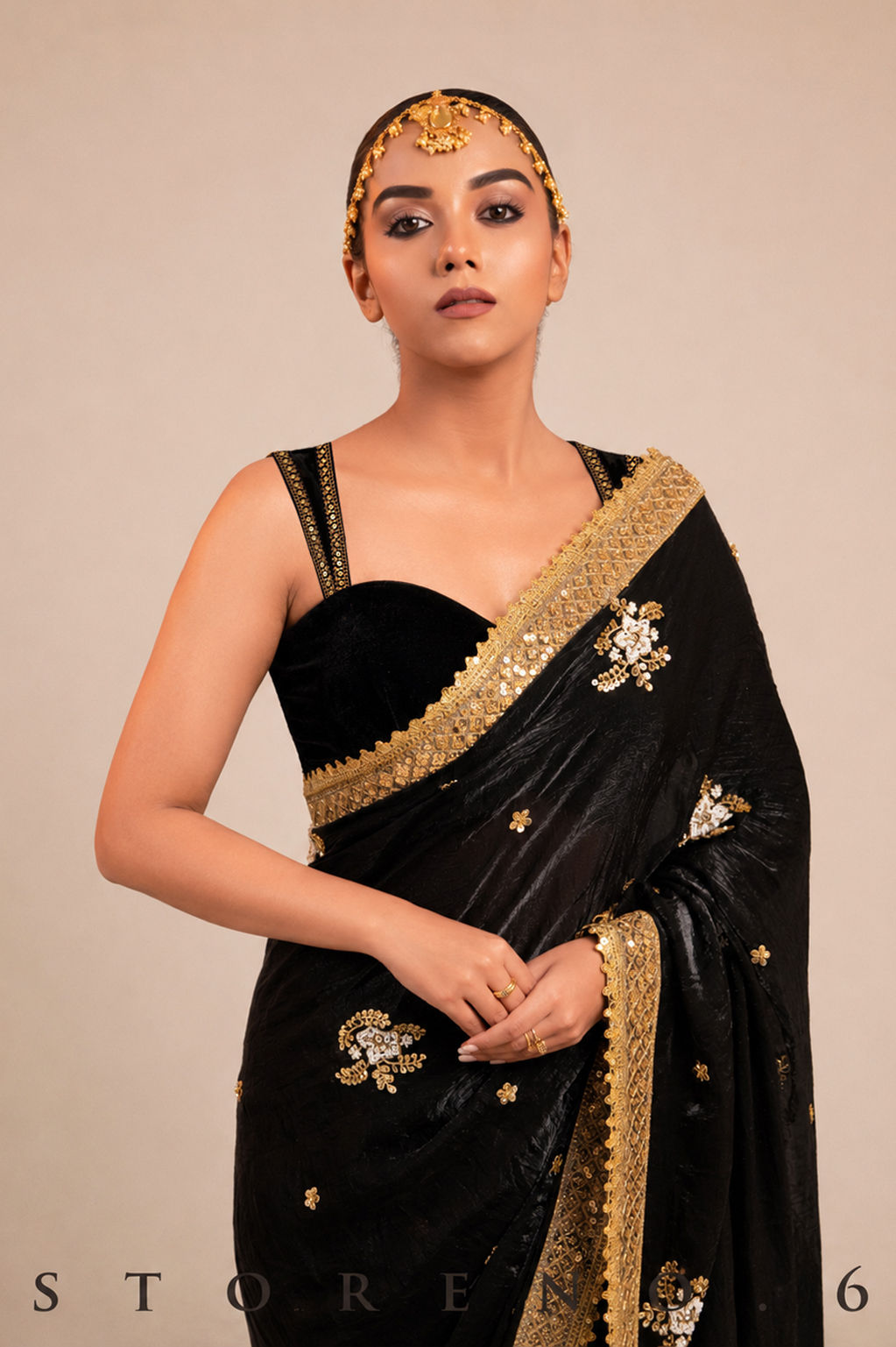 MIDNIGHT MIRACLE SAREE WITH DUSK DIVA BLOUSE