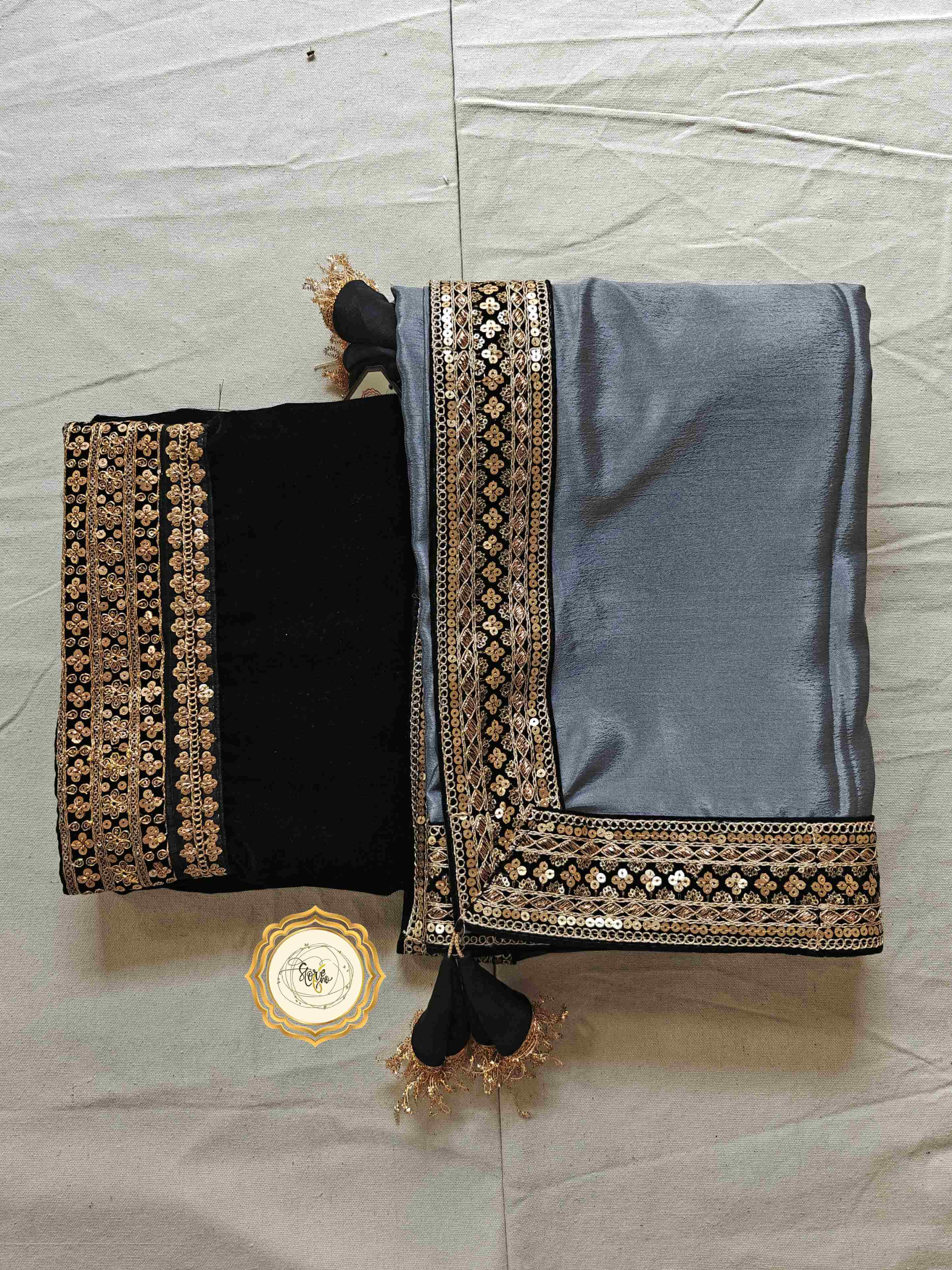 ELEGANT OMBRE SAREE WITH UNSTITCHED BLOUSE