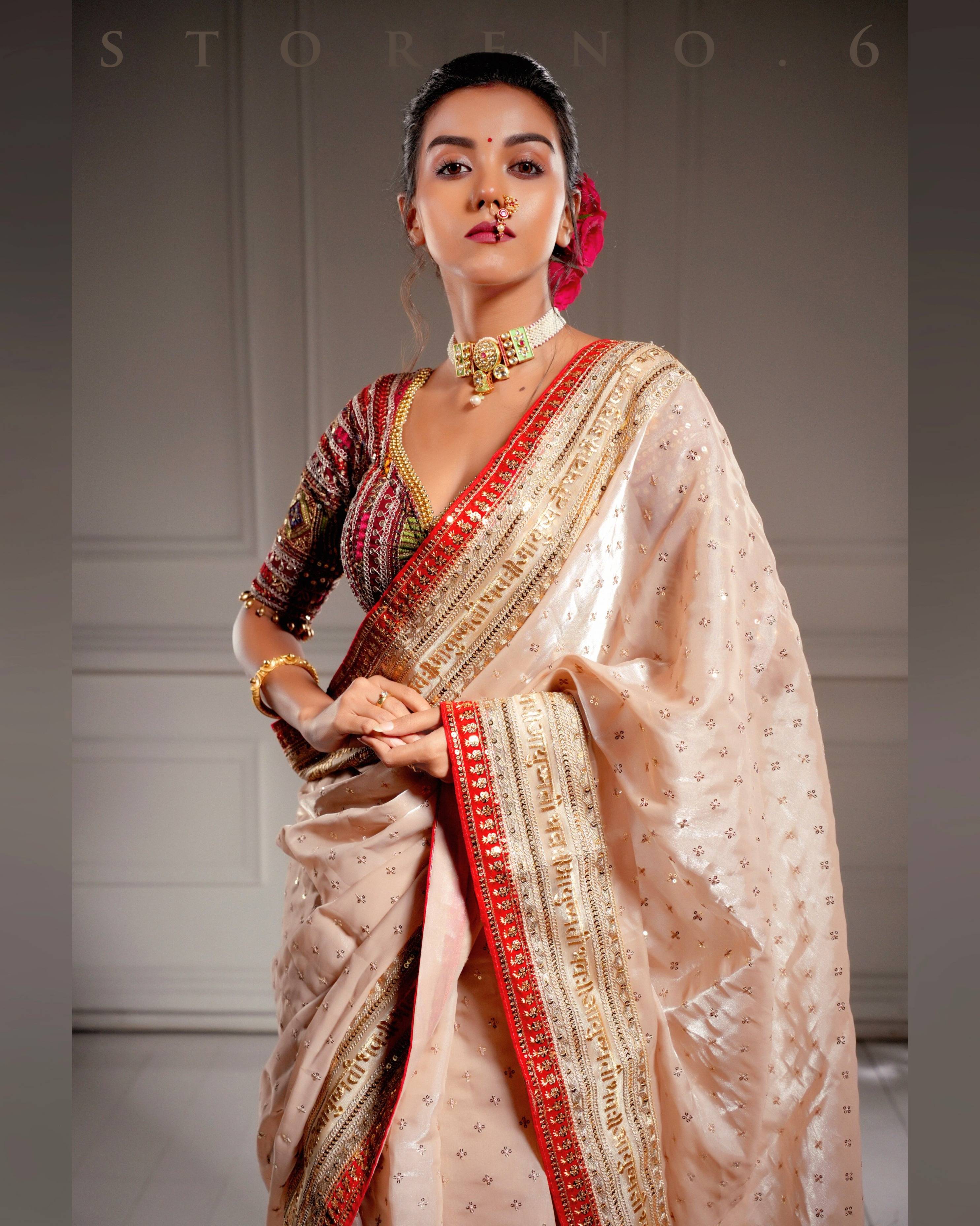 ROYAL SUBTLE QUEEN SAREE WITH LUSH OF BERRY BLOUSE