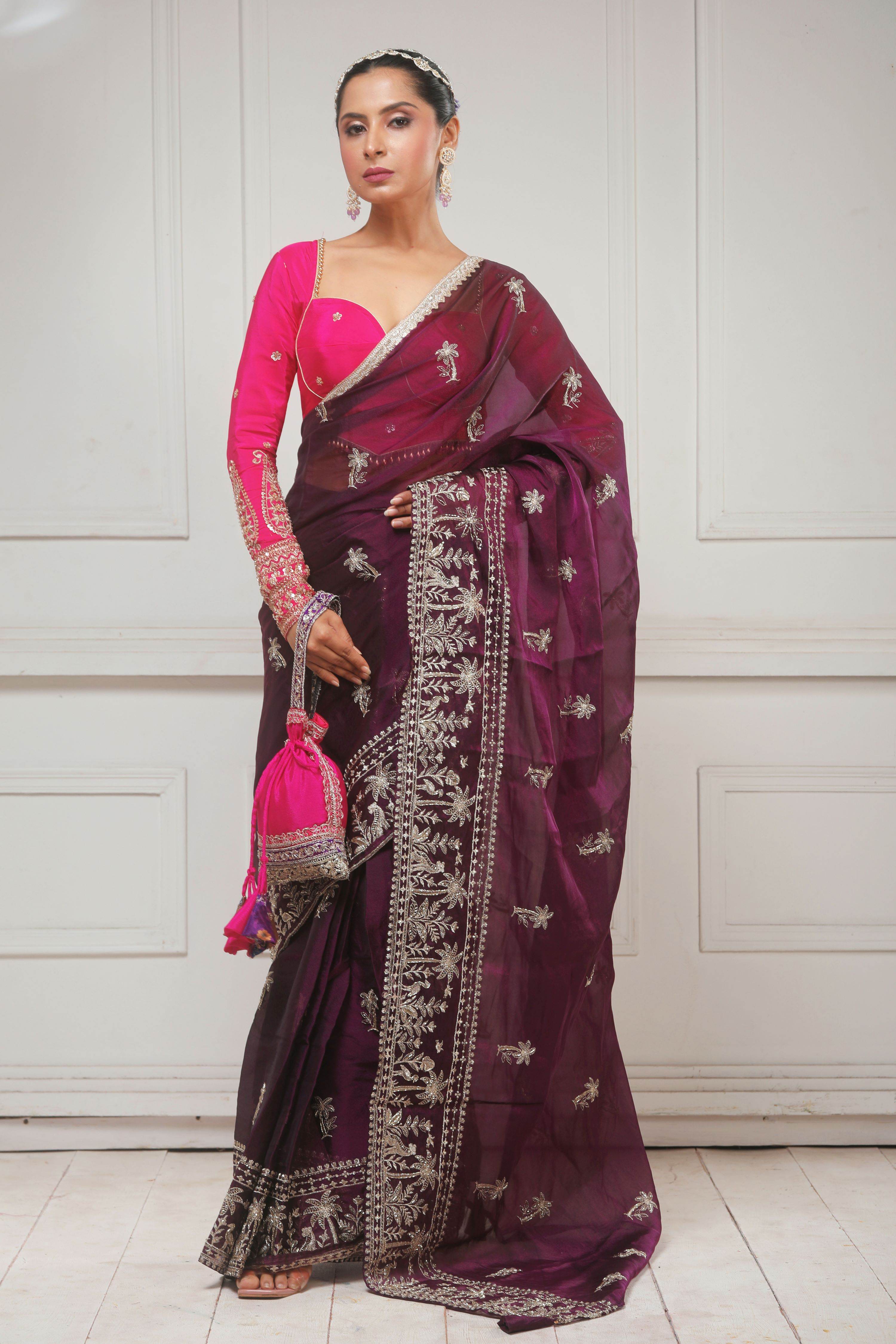 CRANBERRY CRUSH SAREE