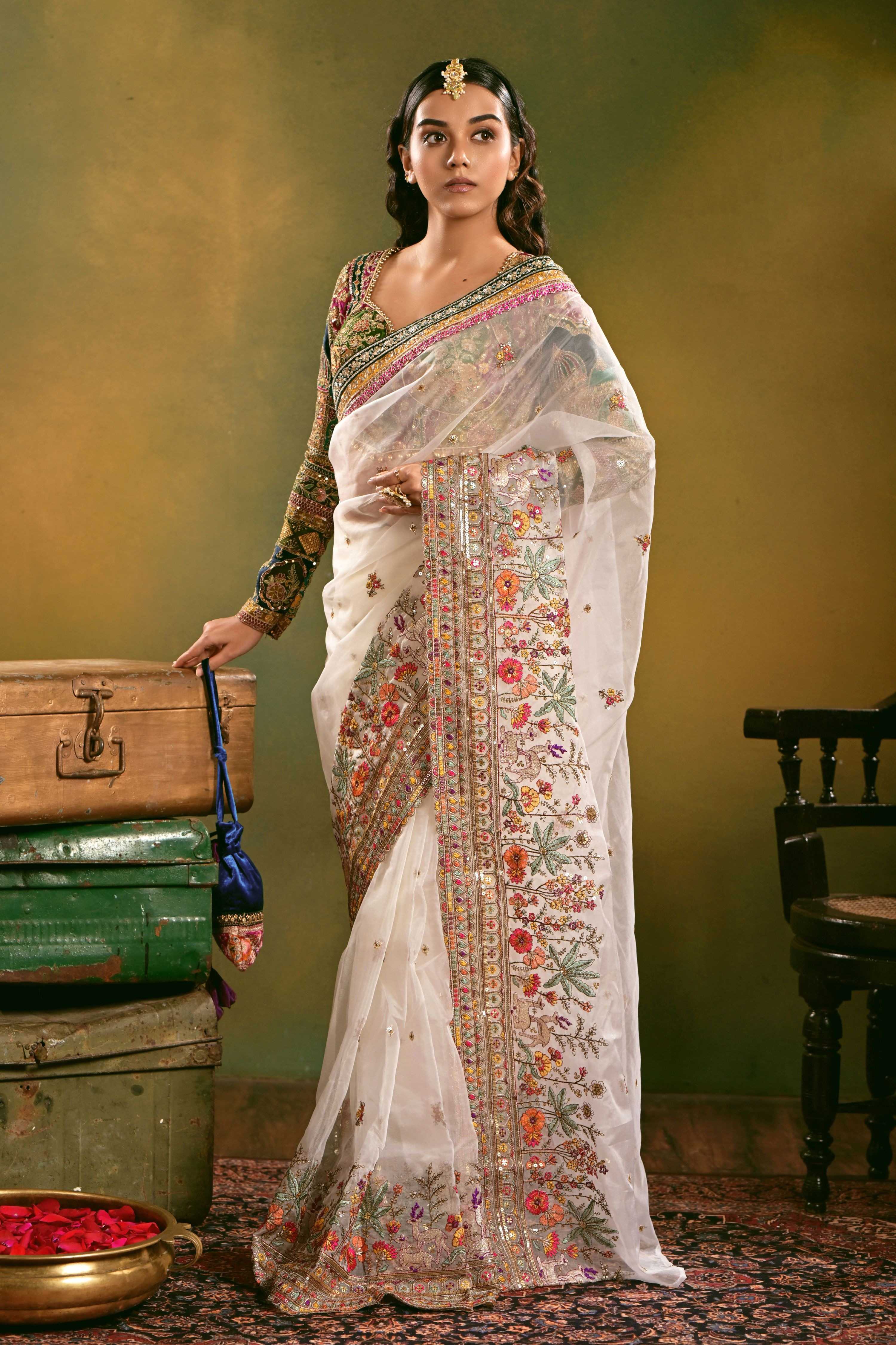 COSMOS CHARM SAREE WITH COUTURE CHARM CORSET BLOUSE