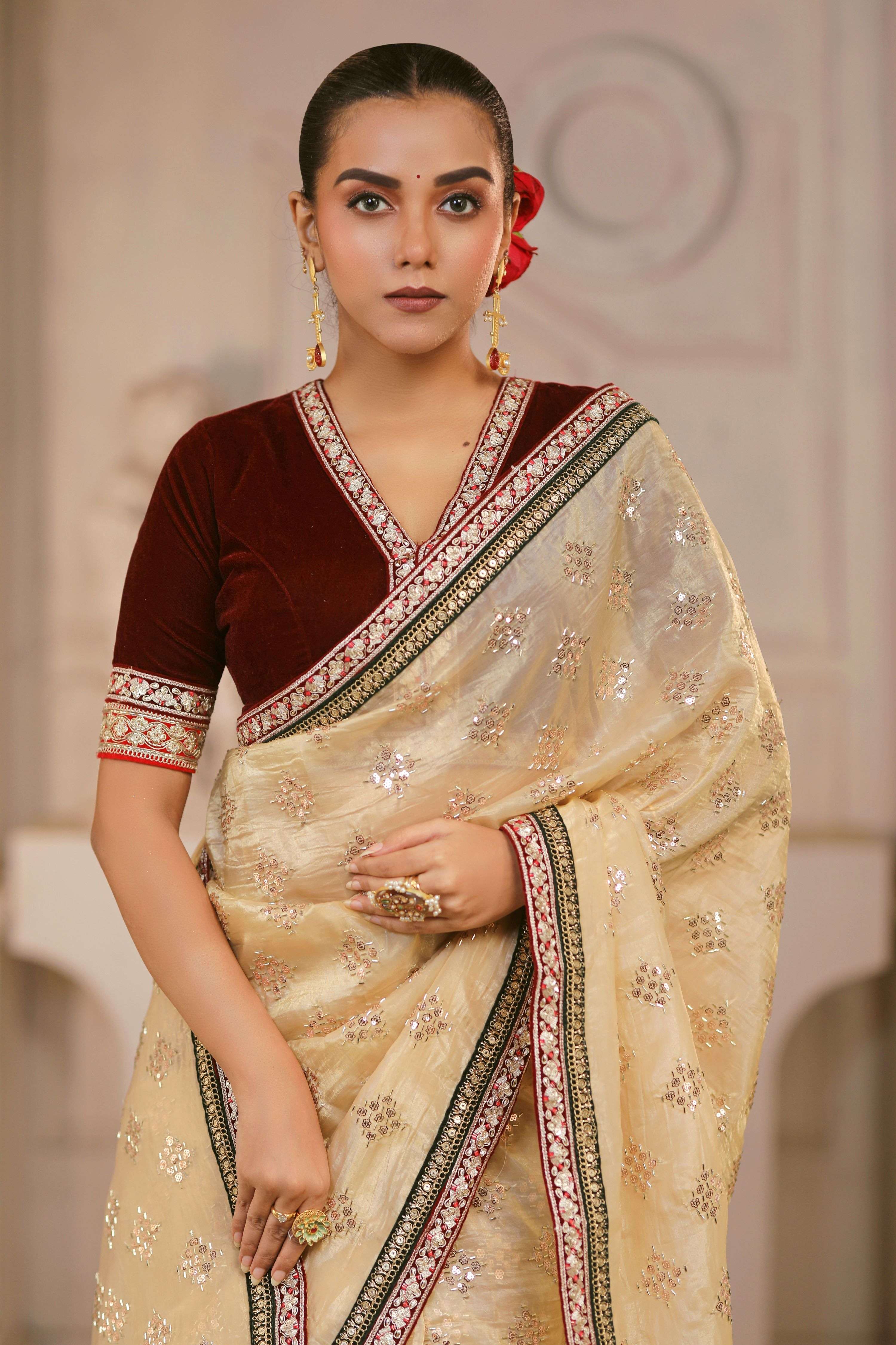 APRIL AESTHETIC SAREE WITH BOLD BEAUTY BLOUSE