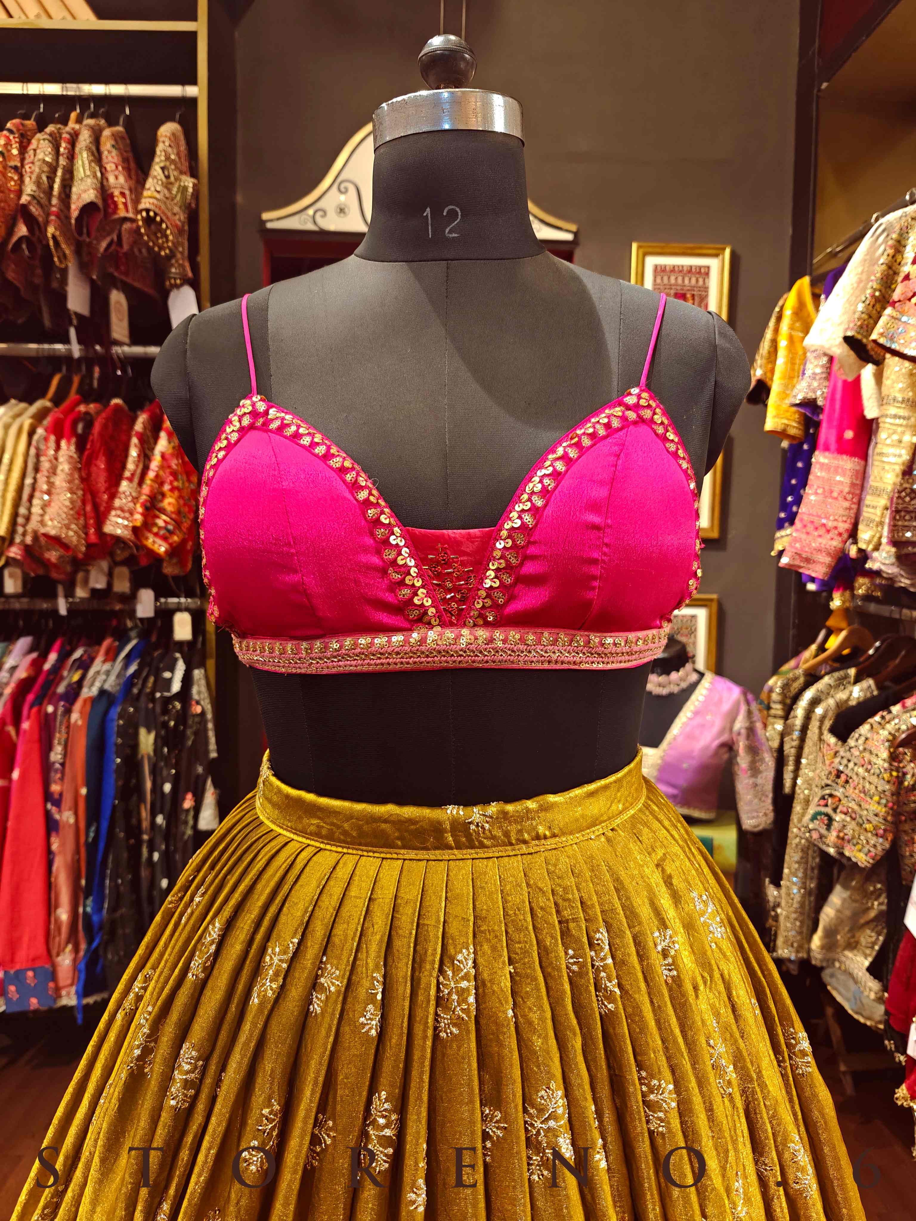 TARA LEHENGA SKIRT WITH STITCHED BLOUSE(WITH CANCAN)