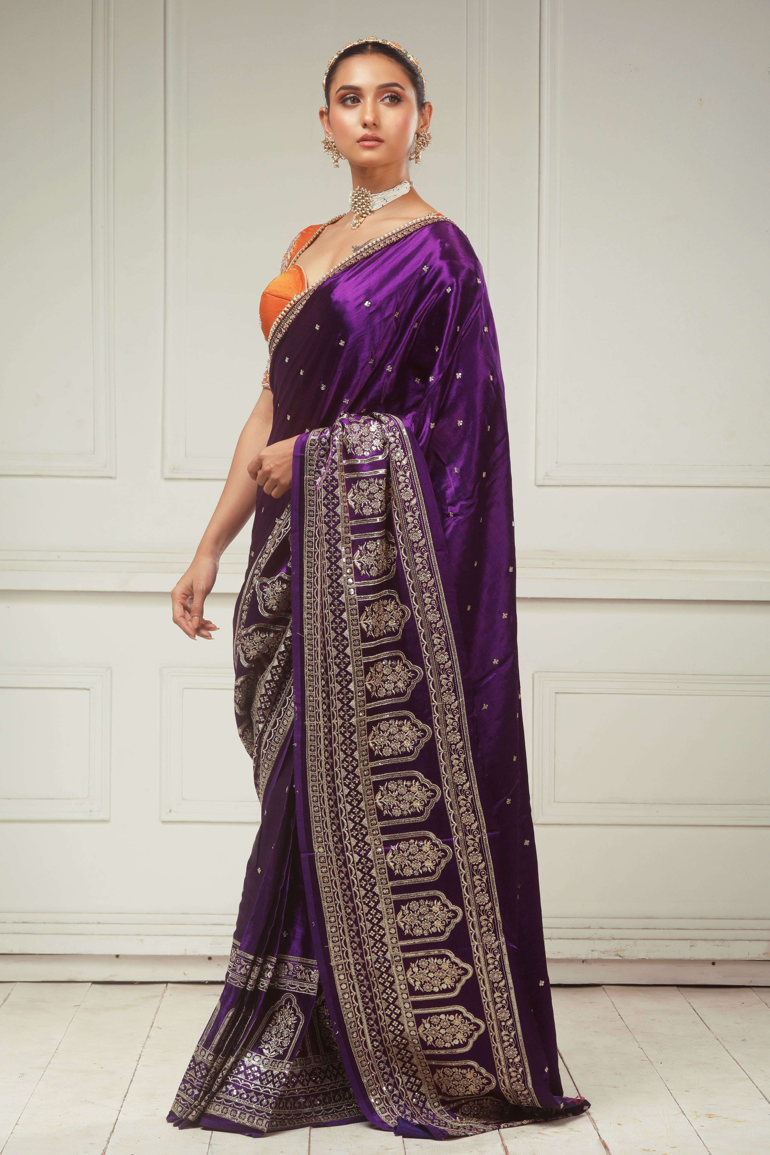 TIMELESS TEMPTATION SAREE WITH SAFFRON SYMPHONY BLOUSE
