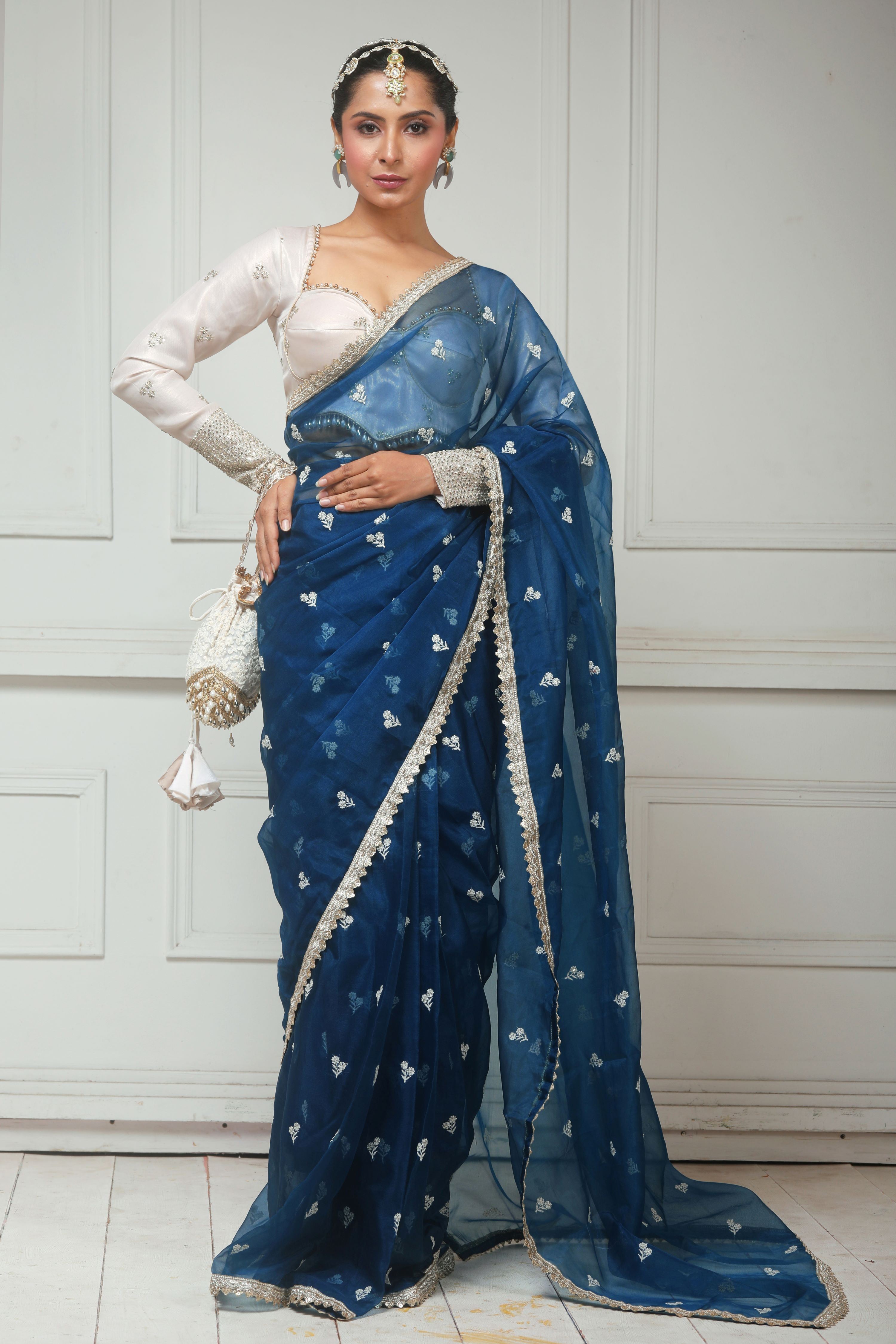 NAVY NARRATIVE SAREE