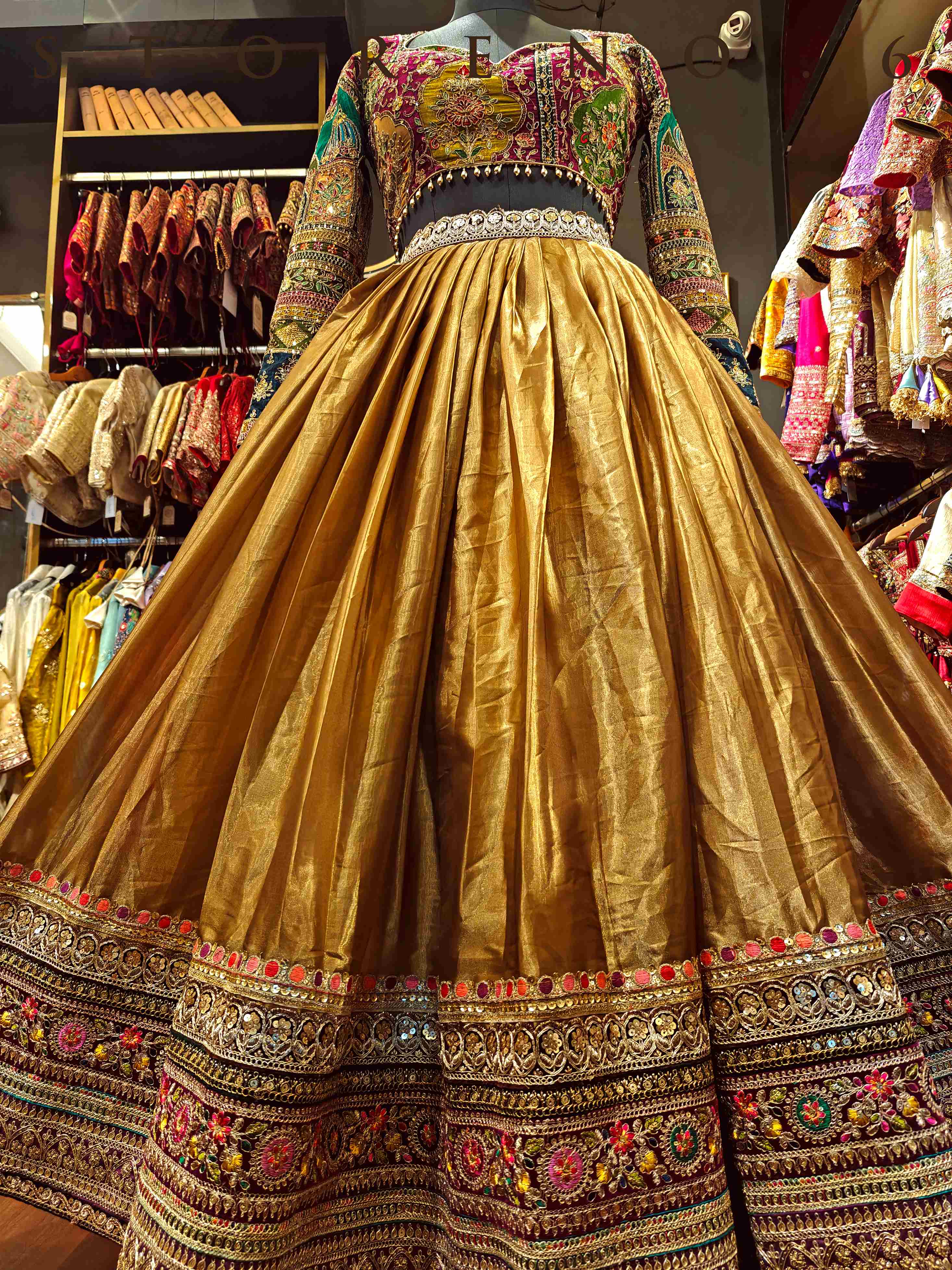 ROSHNI LEHENGA SKIRT WITH STITCHED BLOUSE(WITH CANCAN)