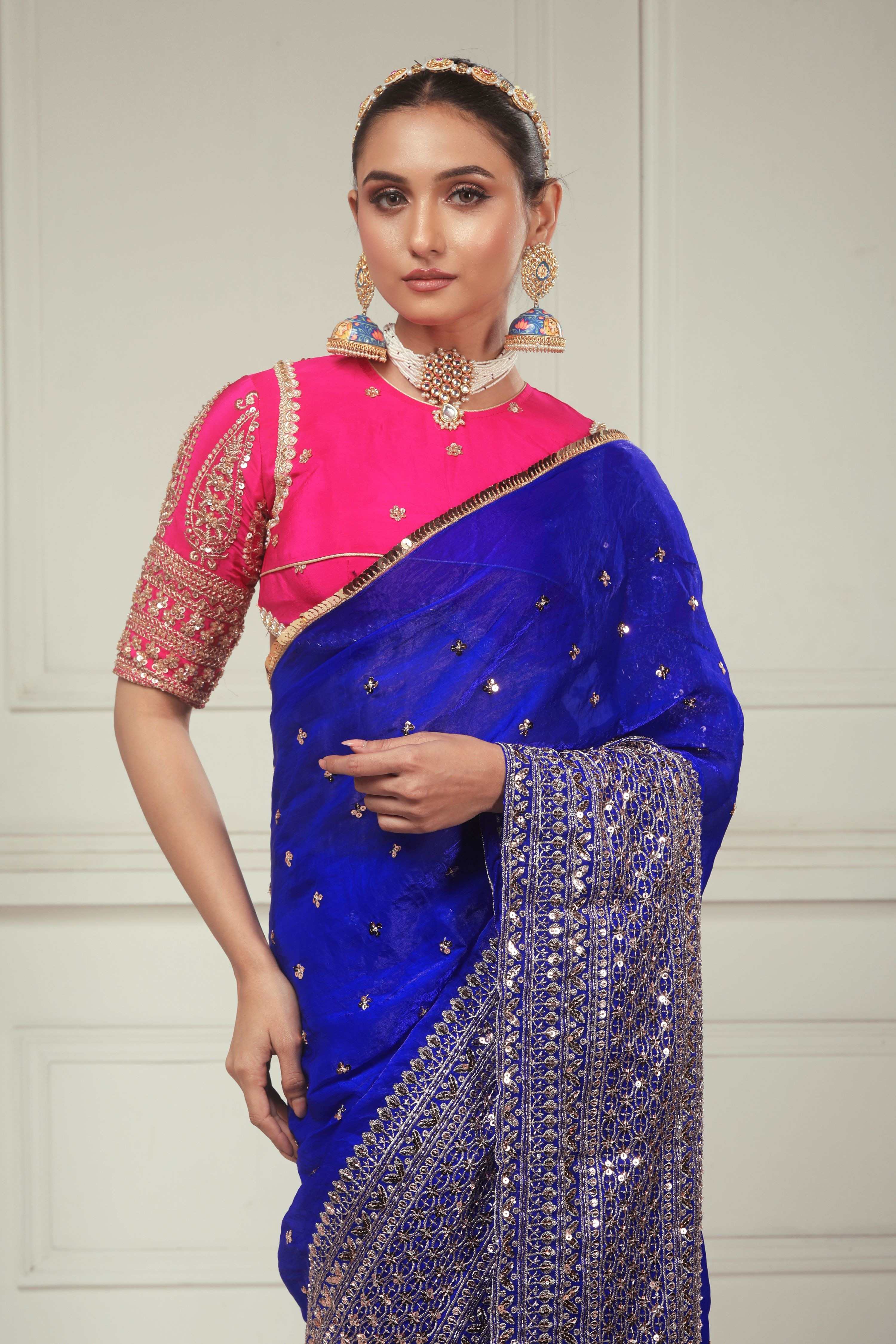 RAVISH REIGN SAREE WITH ROSE LUXE CLASSIC BLOUSE