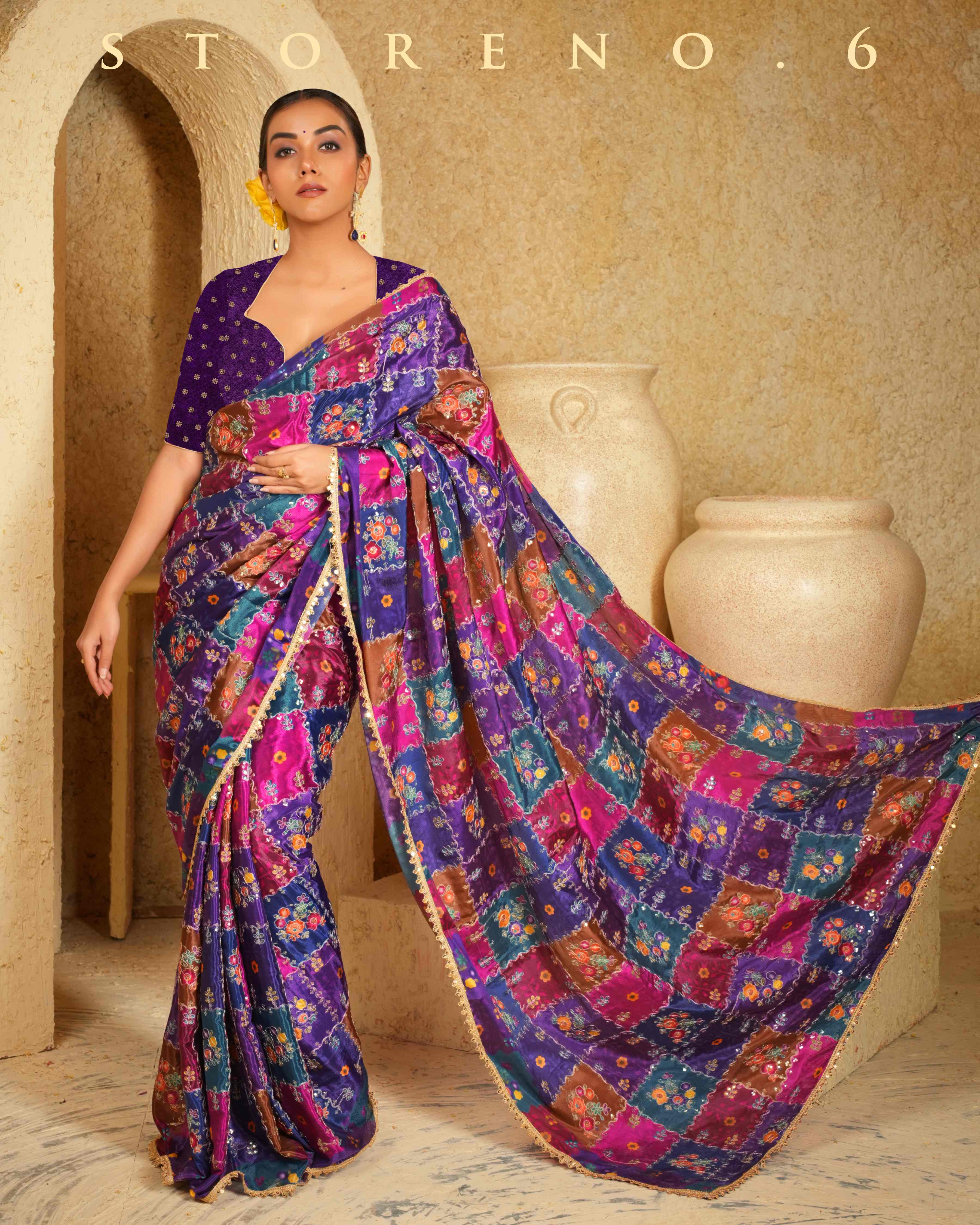 RAISIN RHAPSODY SAREE WITH PLUM PULSE BLOUSE