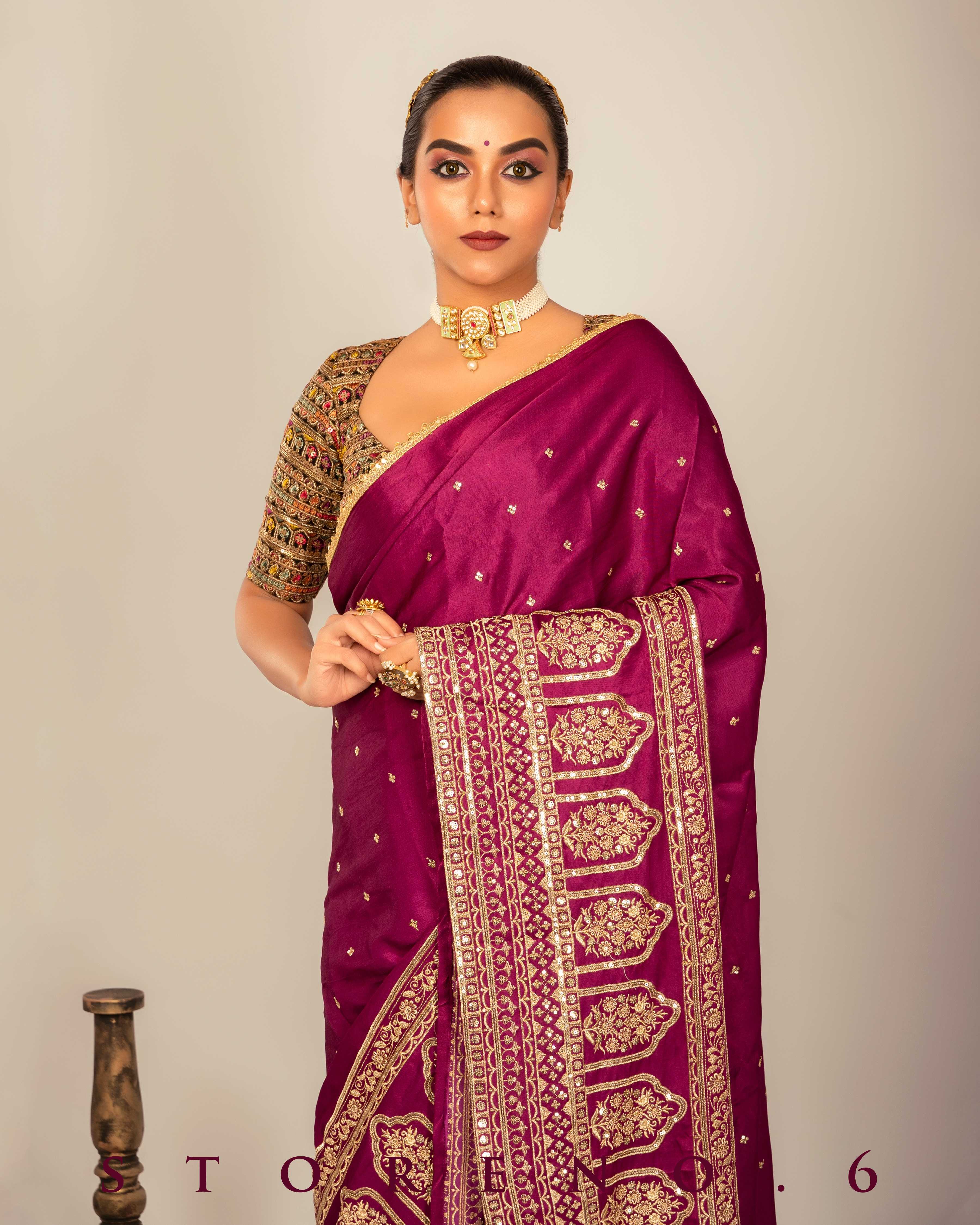 TIMELESS TWIRL SAREE WITH CHIC CHARM BLOUSE