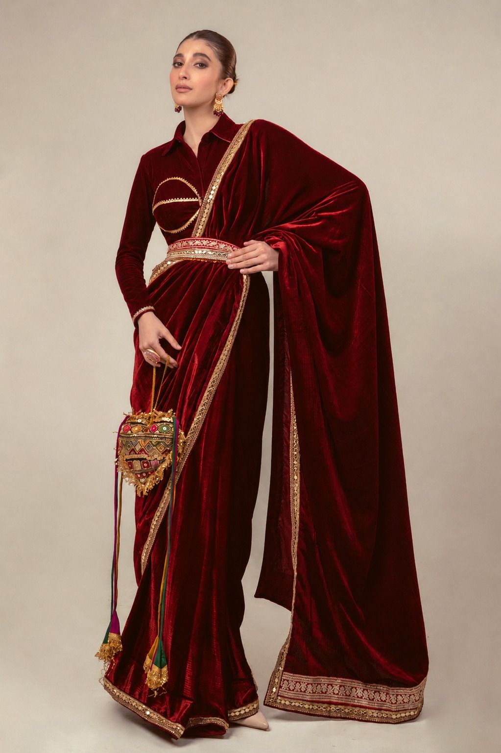 RUBY RUSH SAREE WITH ROUGE ROMANCE BLOUSE