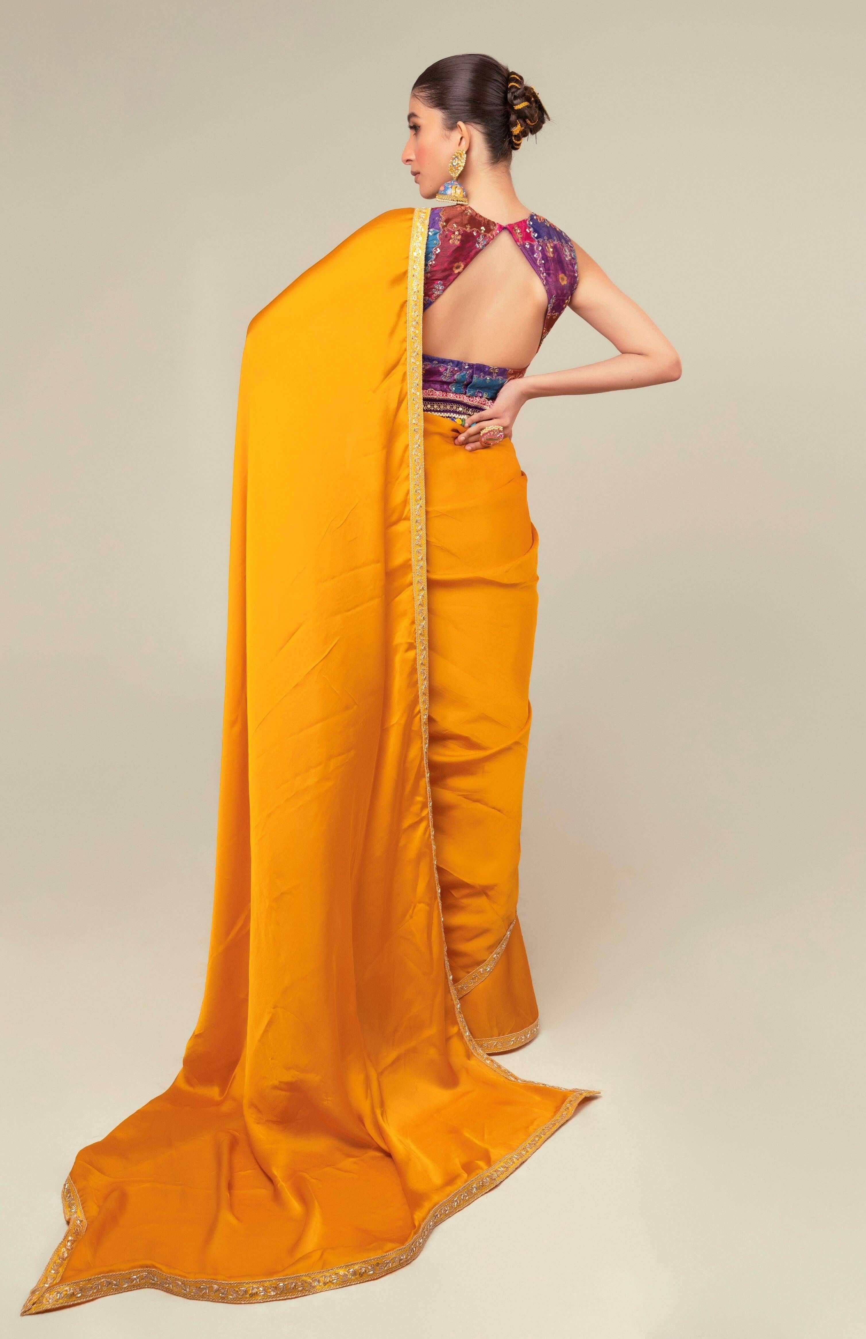 MARIGOLD MIST SAREE.