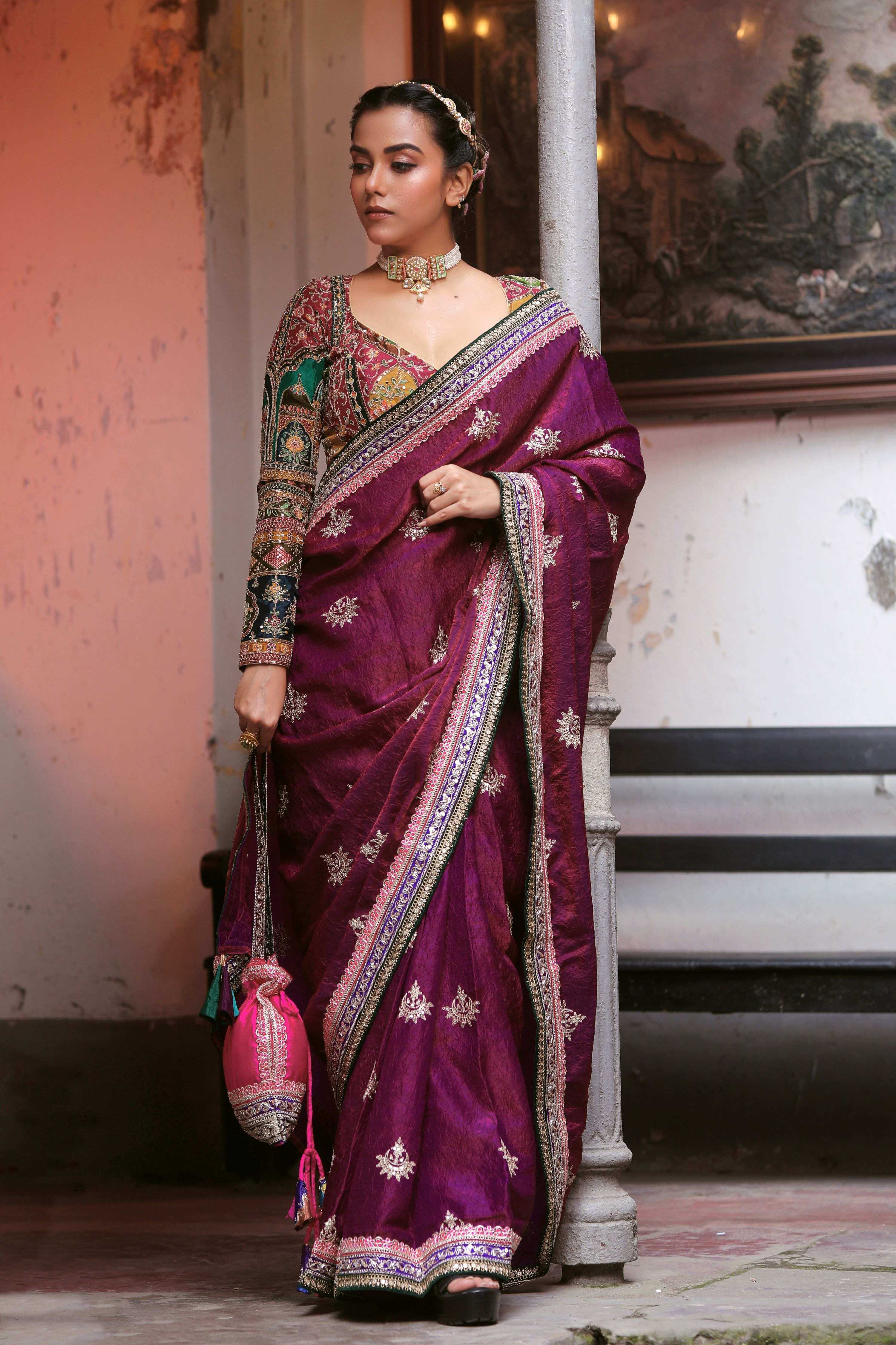 WINE WALTZ SAREE