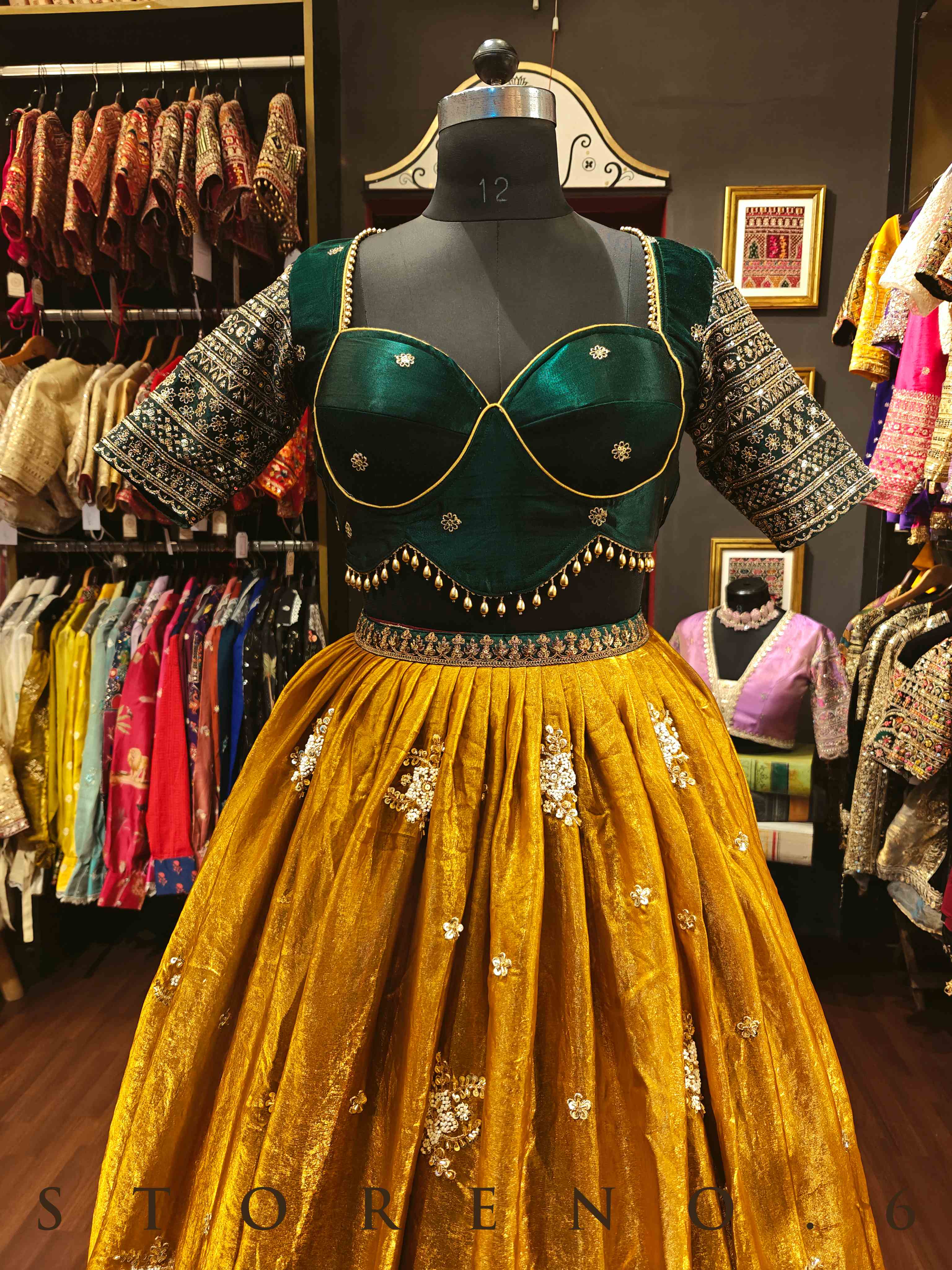 SWARNA LEHENGA SKIRT WITH STITCHED BLOUSE(WITH CANCAN)