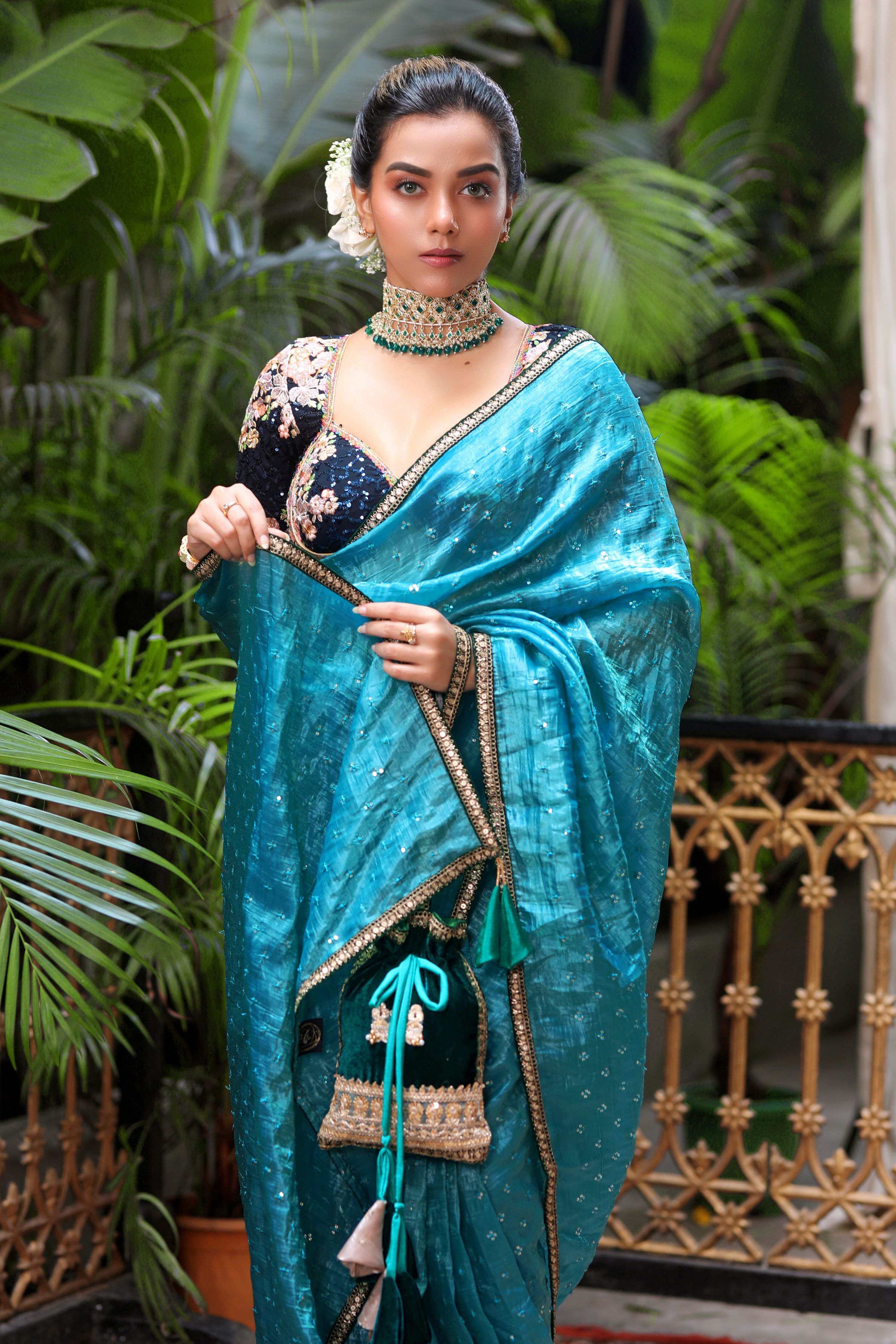 TEAL TEMPTATION SAREE