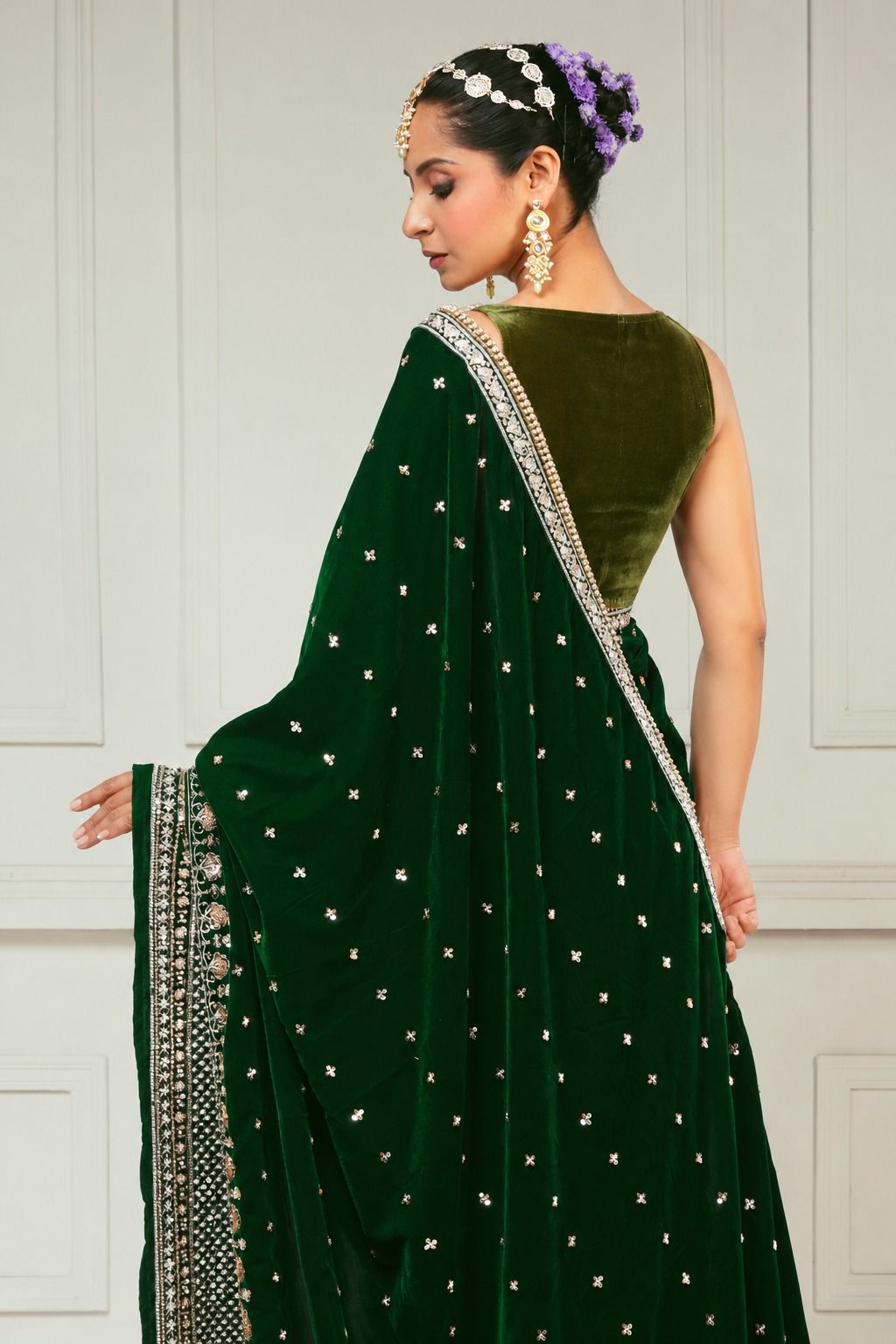 GARDEN GRANDEUR SAREE AND BLOUSE SET