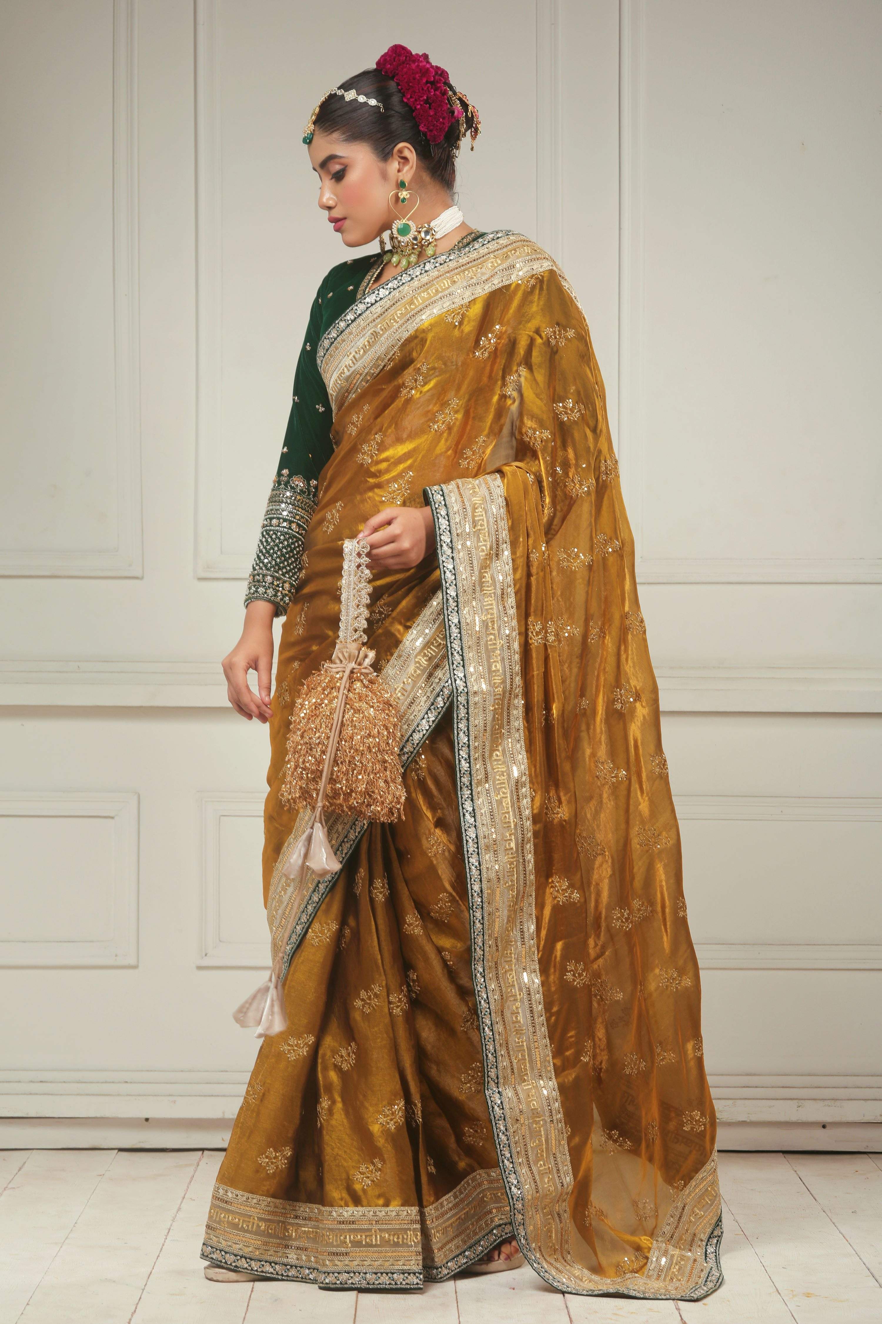 SUNRISE SILHOUETTE SAREE WITH GARDEN GRANDEUR BLOUSE
