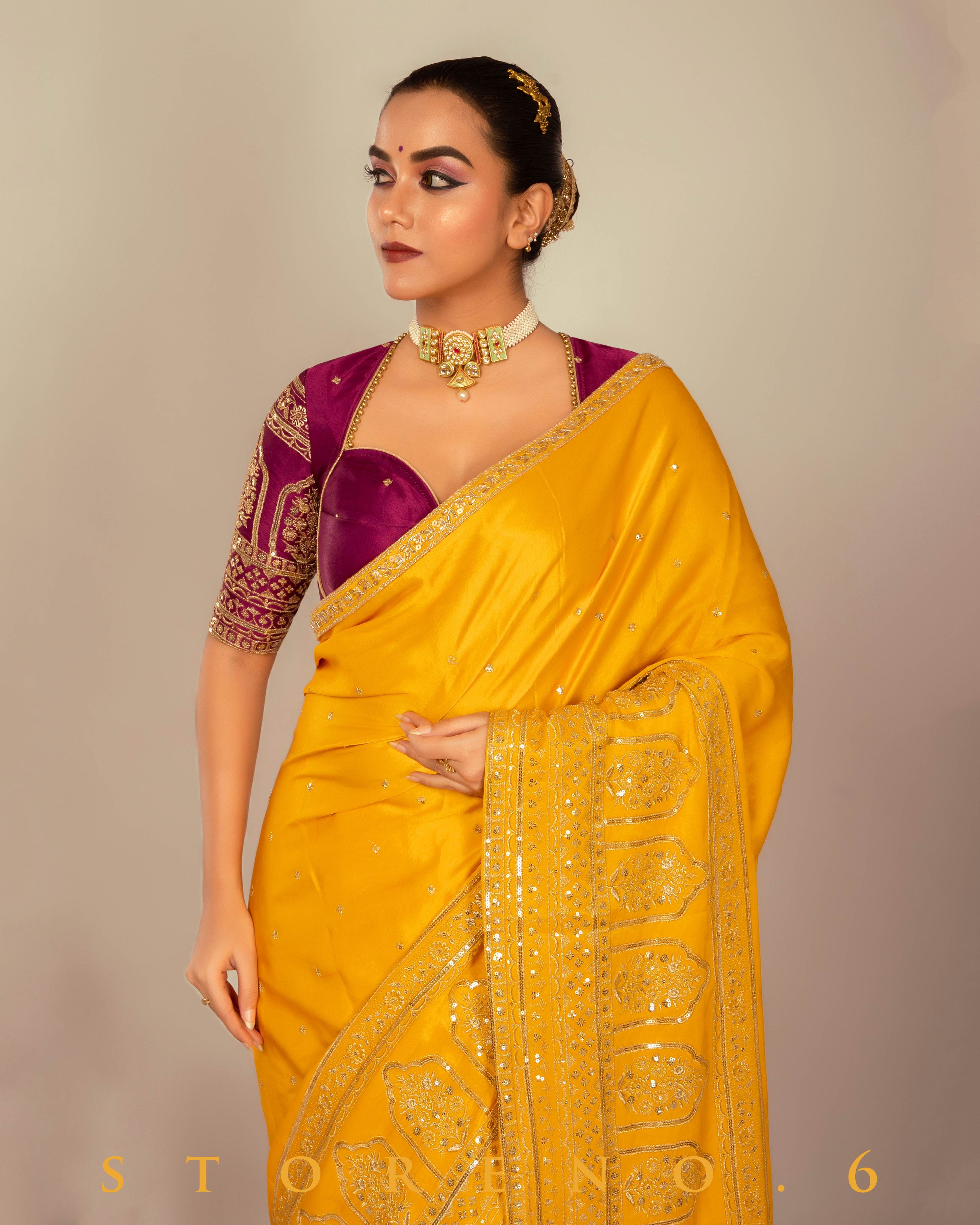 TIMELESS TOPAZ SAREE WITH TIMELESS TWIRL BLOUSE