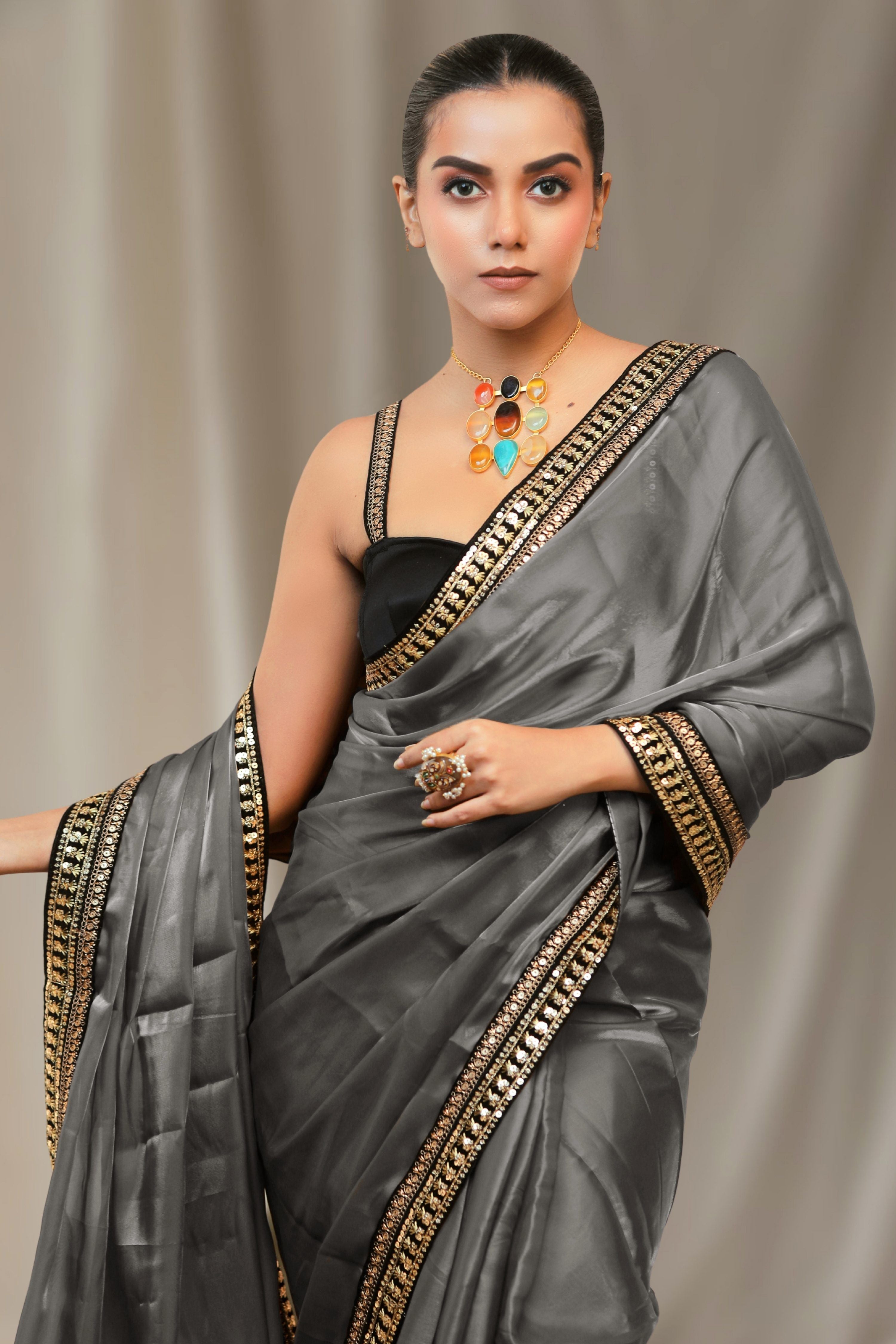 MOONLIT MYSTERY SAREE WITH BALLROOM BELLE BLOUSE