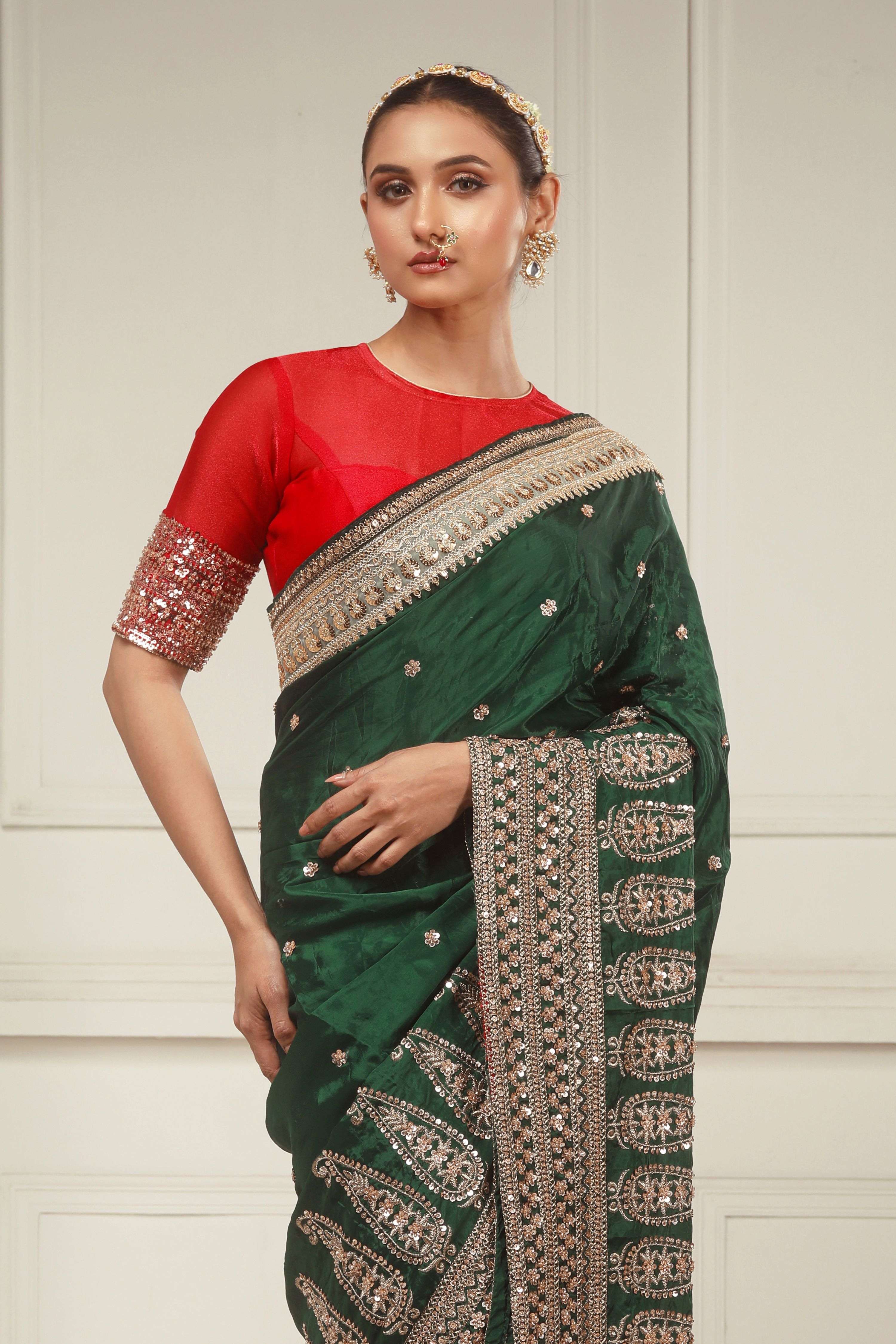 JEWEL LUXE SAREE WITH CRIMSON DESIRE BLOUSE