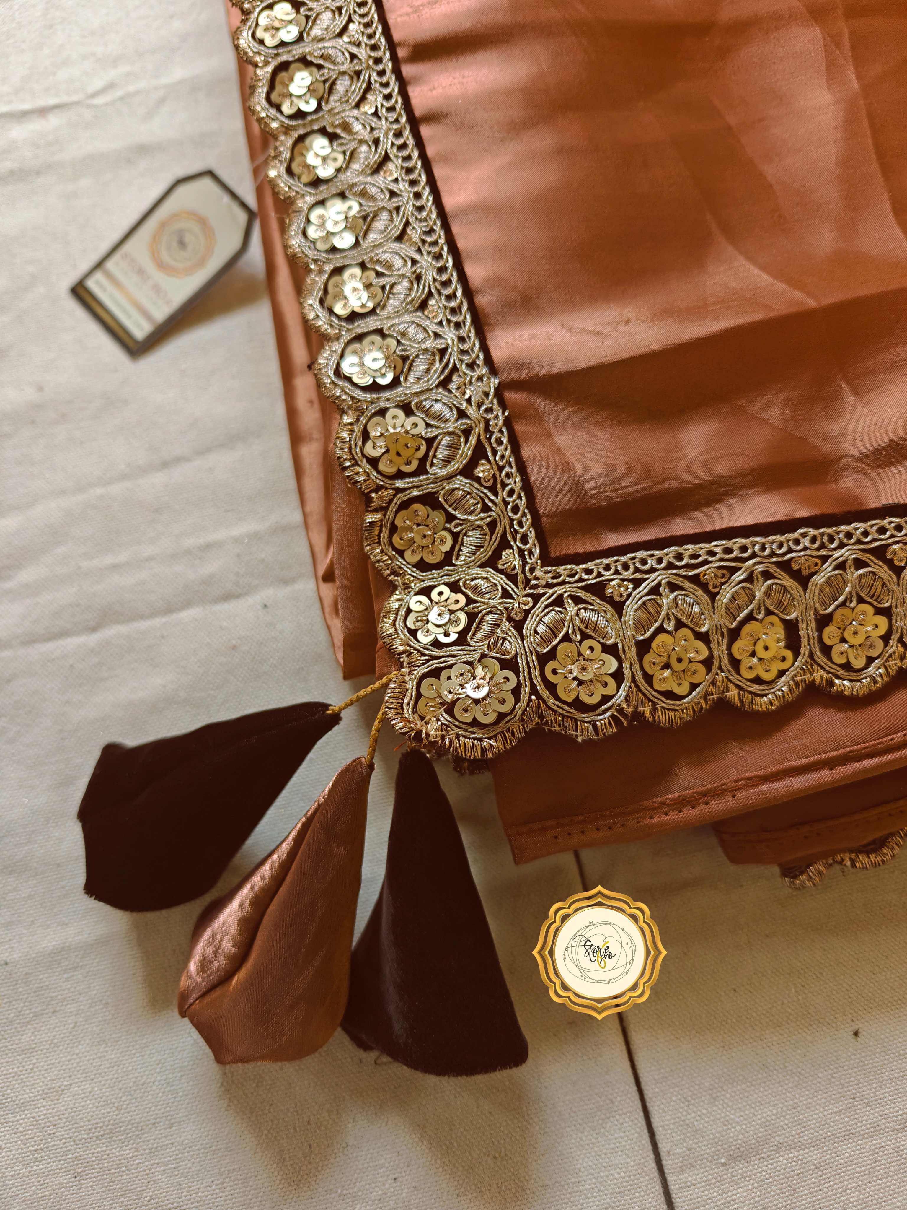 PREMIUM COPPER SAREE WITH UNSTITCHED BLOUSE