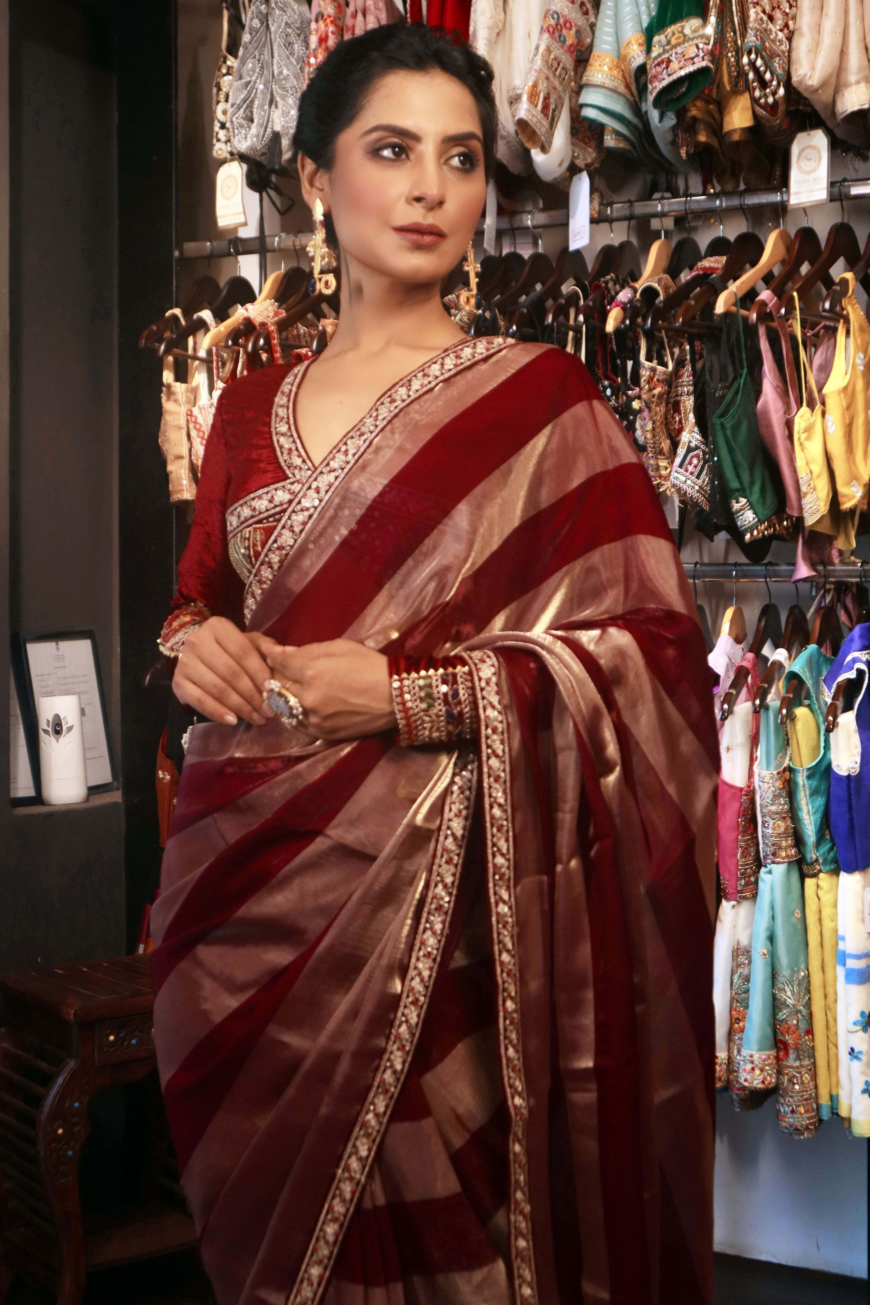 CHERRY CONTOUR SAREE