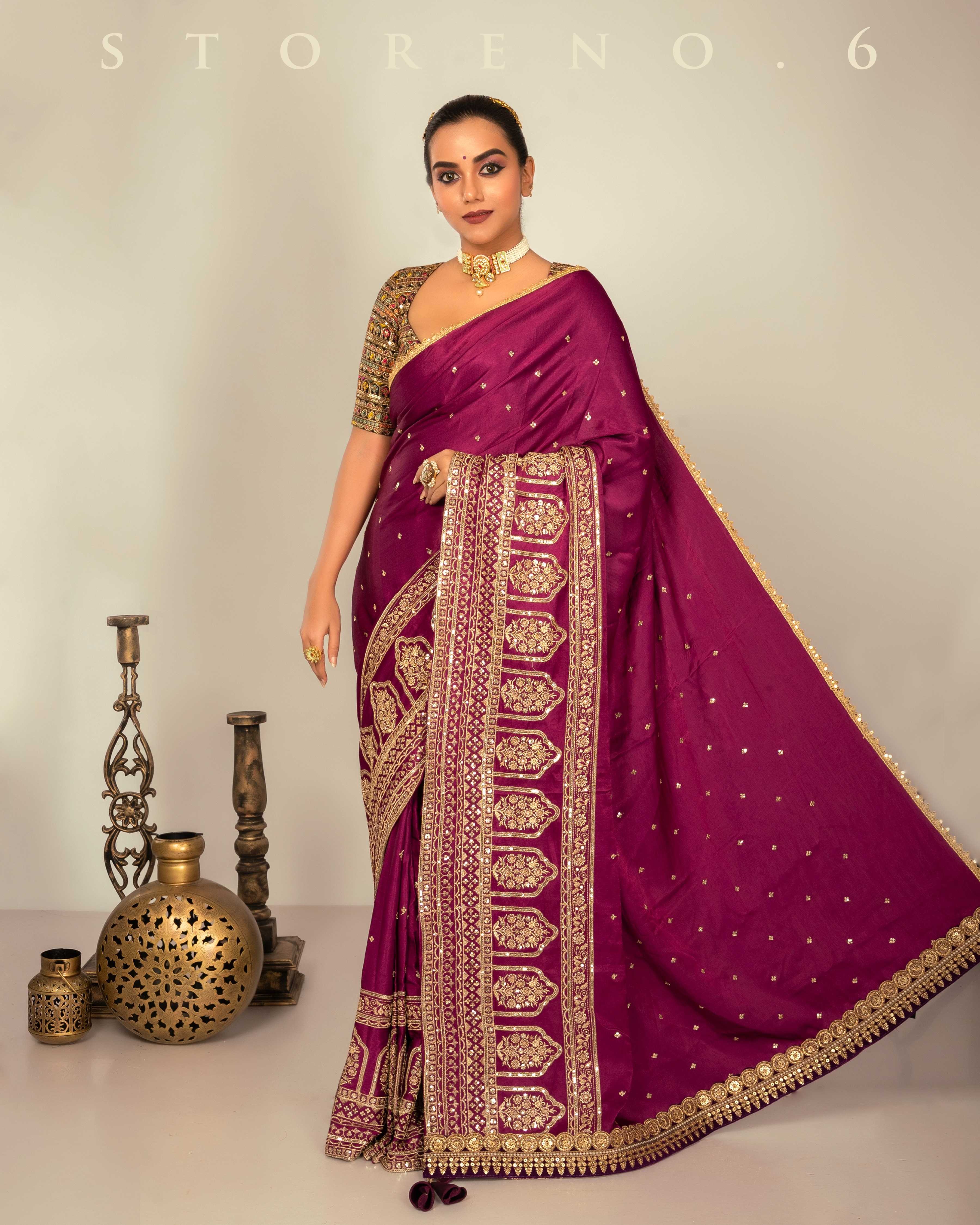 TIMELESS TWIRL SAREE WITH CHIC CHARM BLOUSE