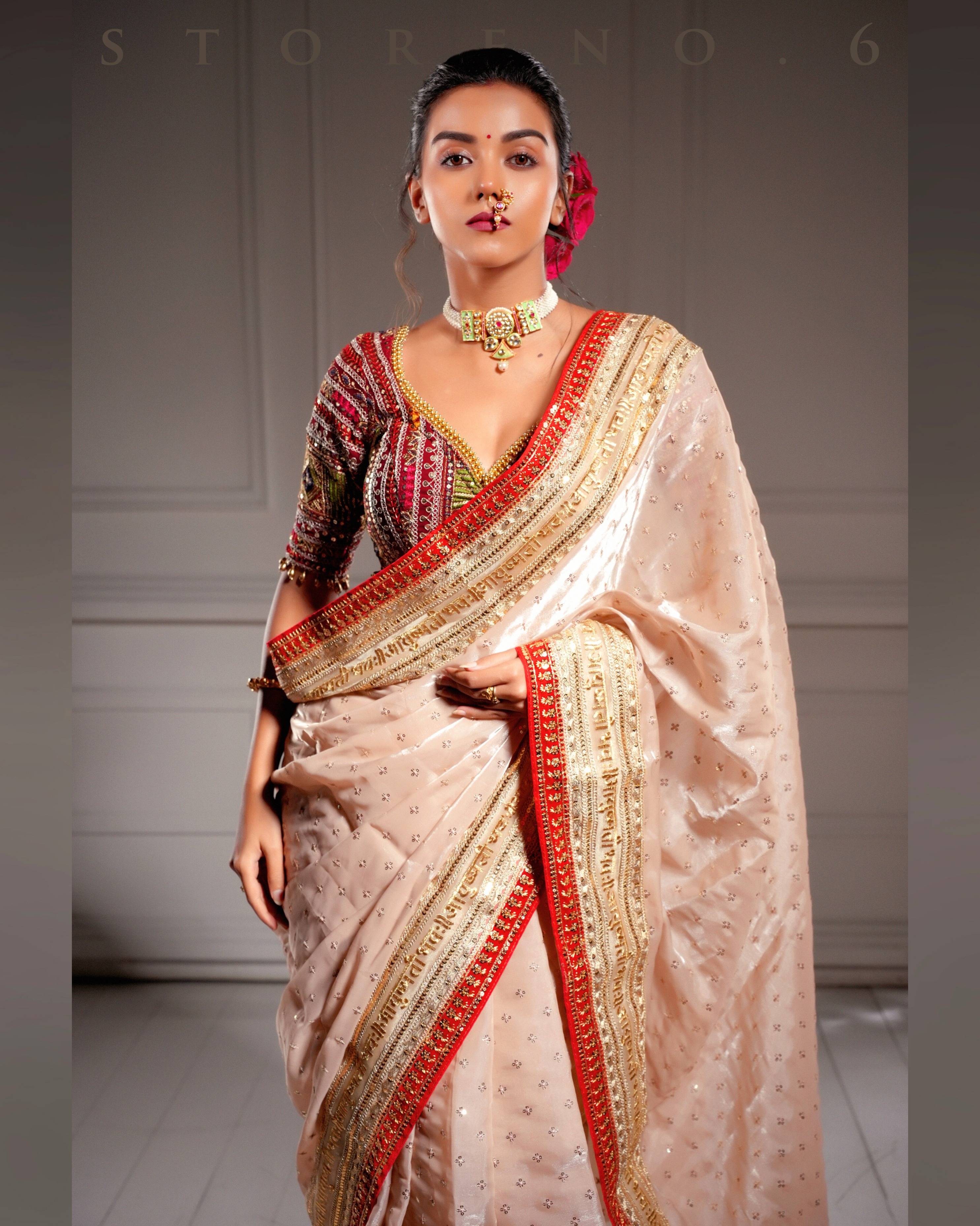 ROYAL SUBTLE QUEEN SAREE WITH LUSH OF BERRY BLOUSE
