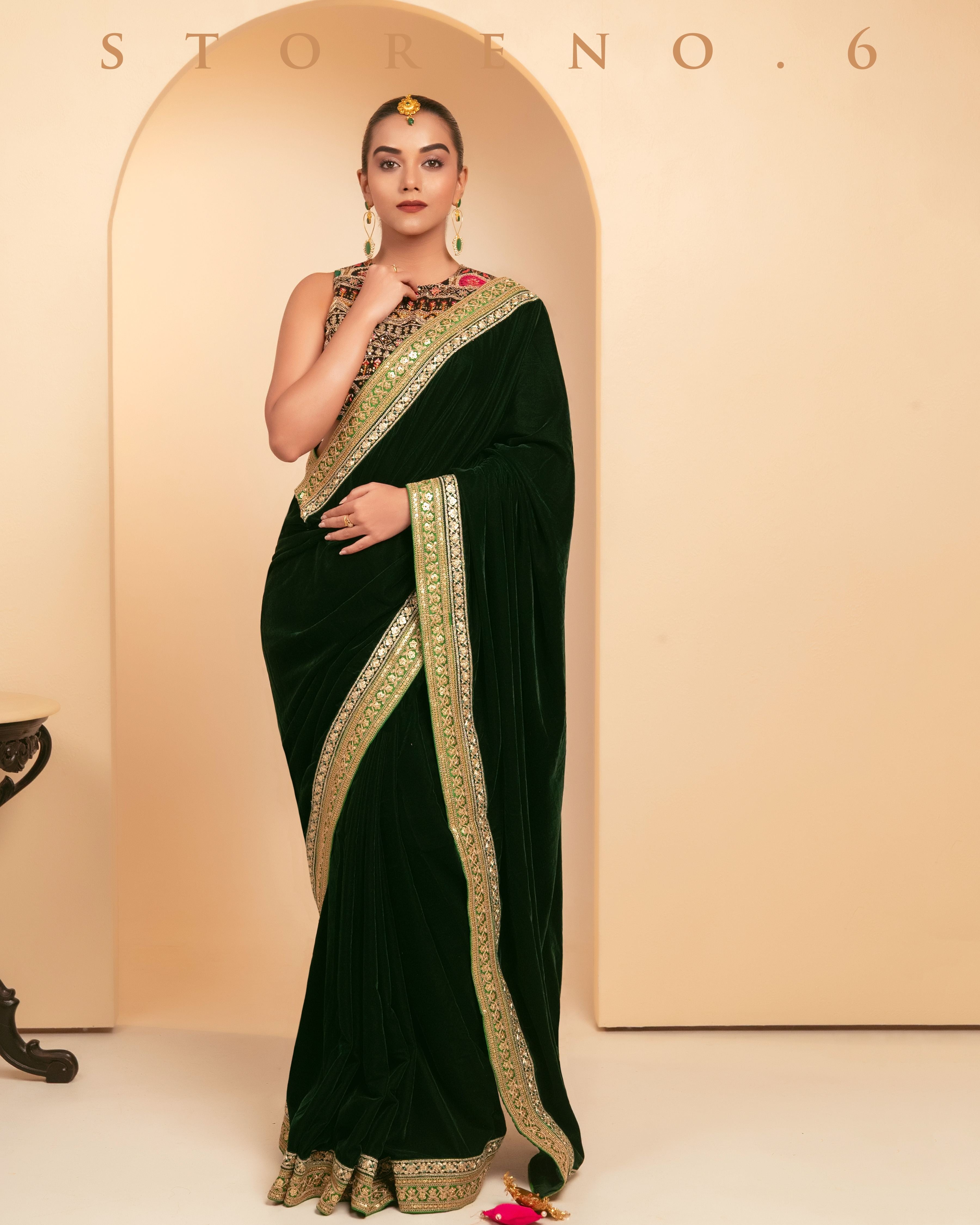 ENCHANTING EMERALD SAREE