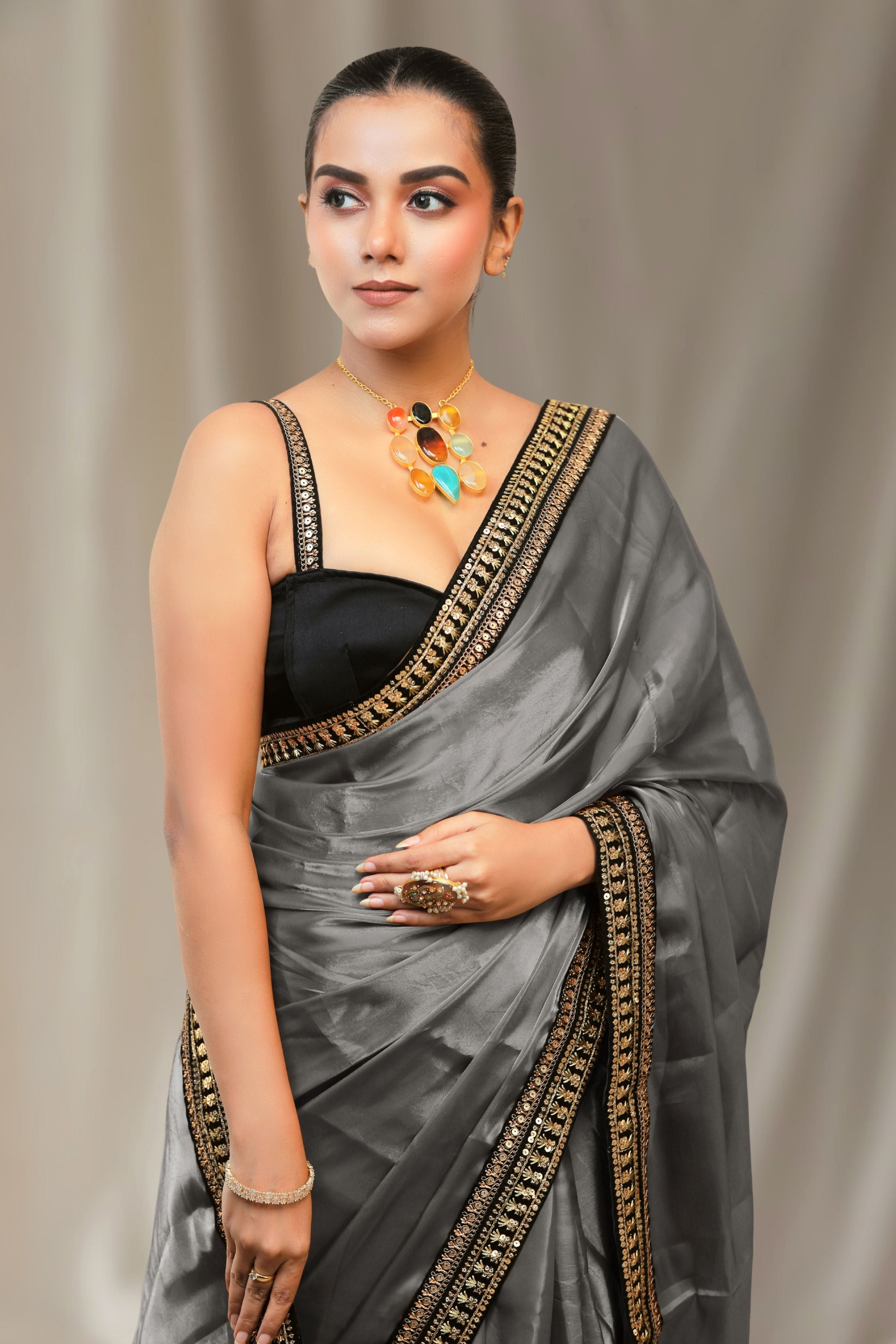 MOONLIT MYSTERY SAREE WITH BALLROOM BELLE BLOUSE