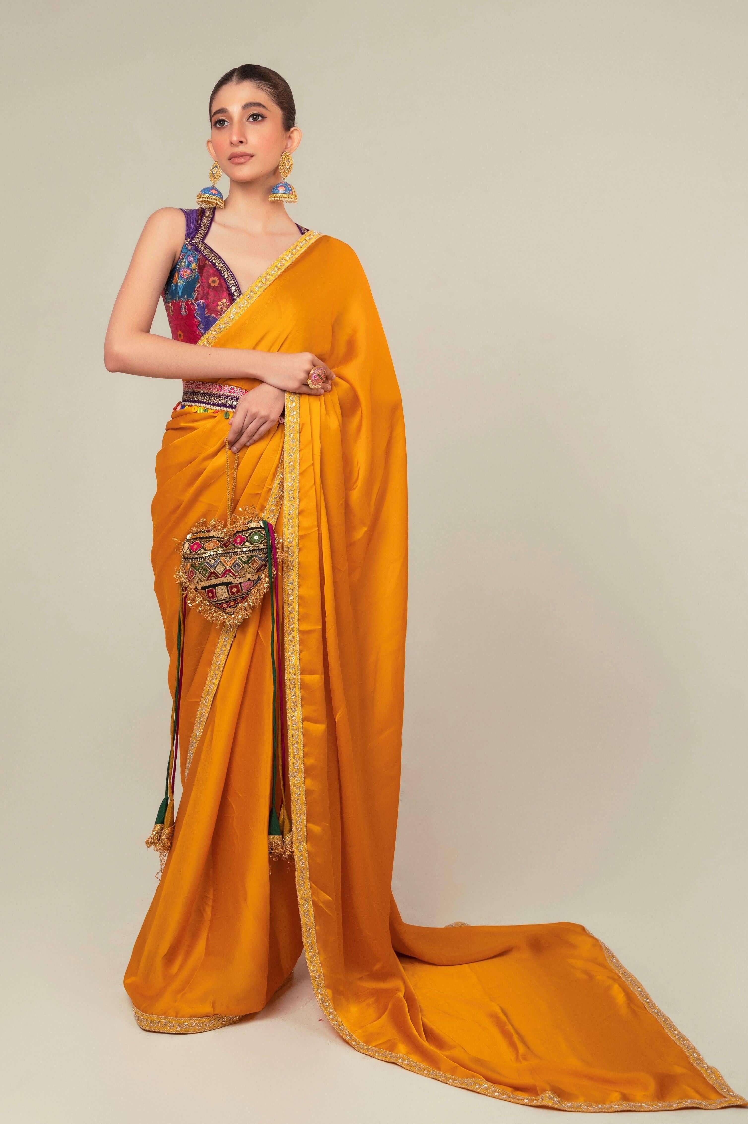 MARIGOLD MIST SAREE.