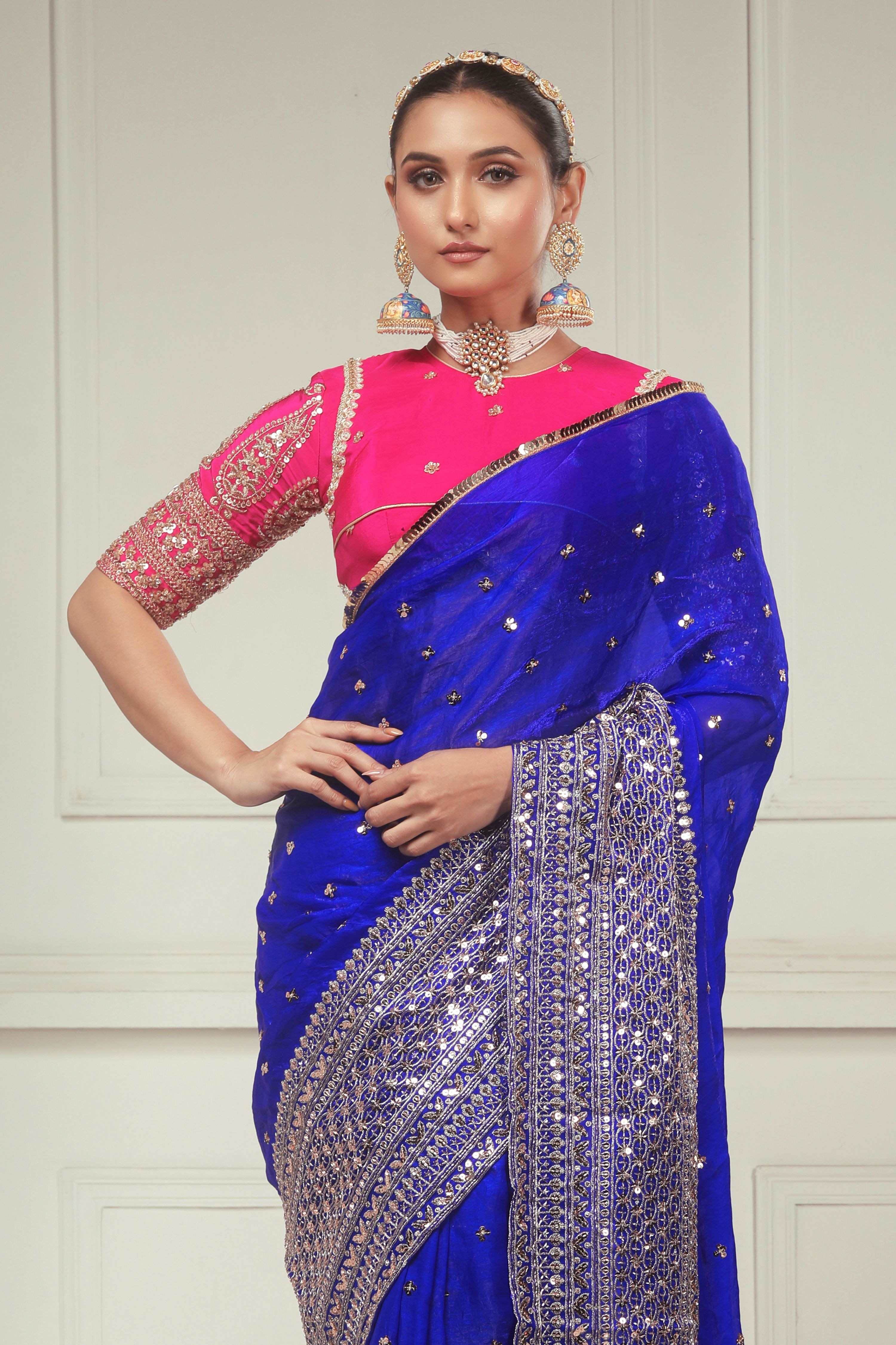 RAVISH REIGN SAREE WITH ROSE LUXE CLASSIC BLOUSE