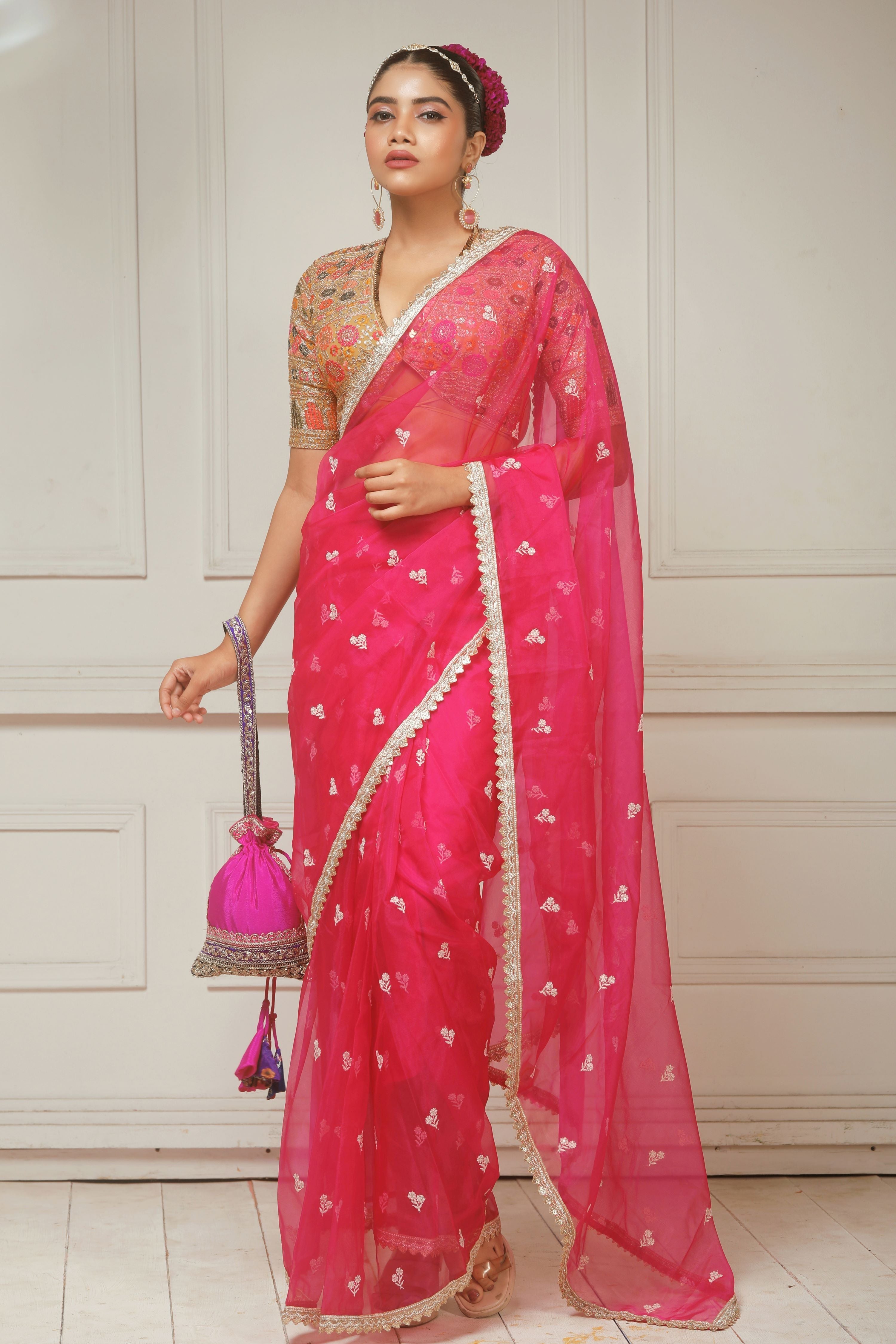 FUCHSIA FLAME SAREE