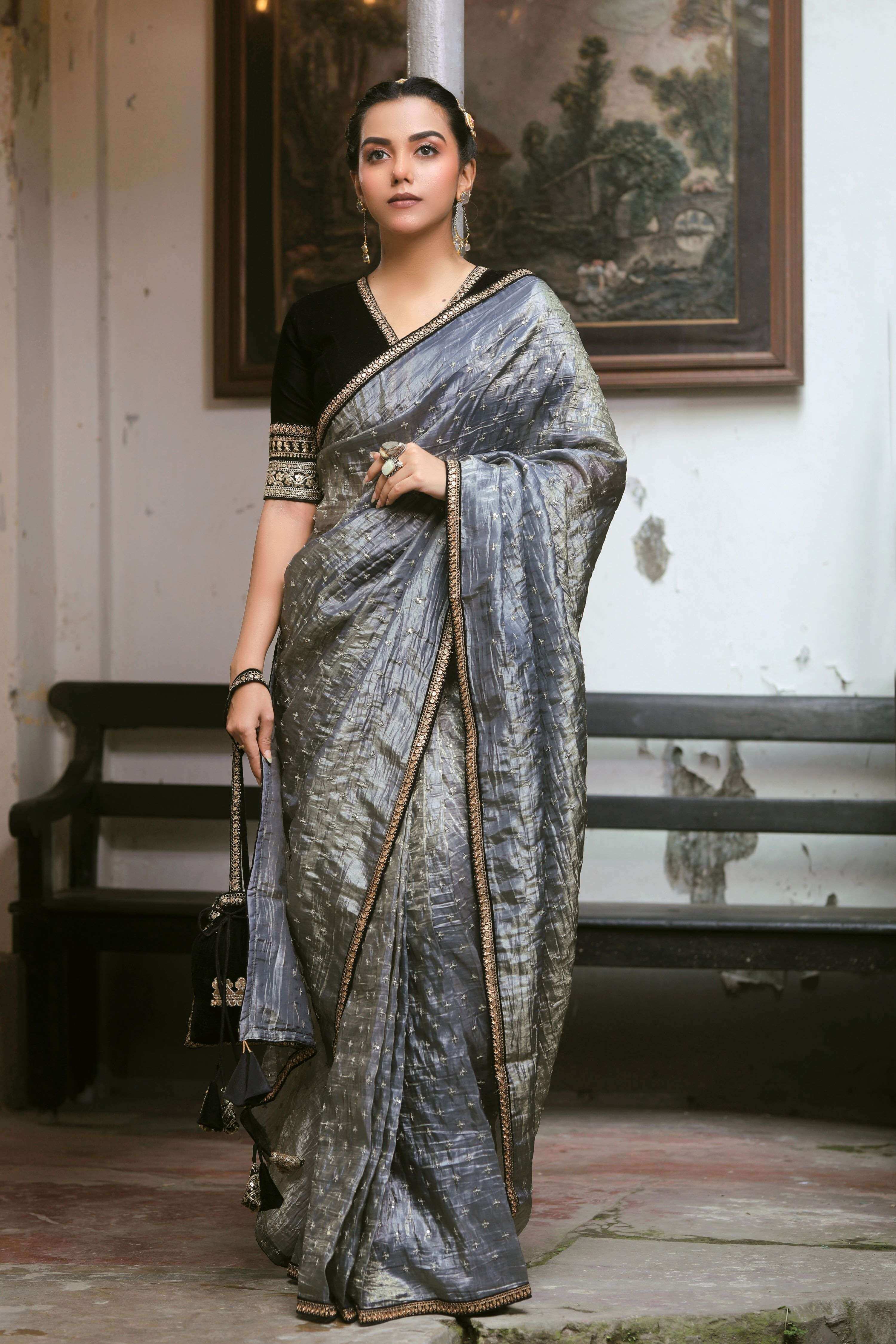 GRAPHITE GLAM SAREE