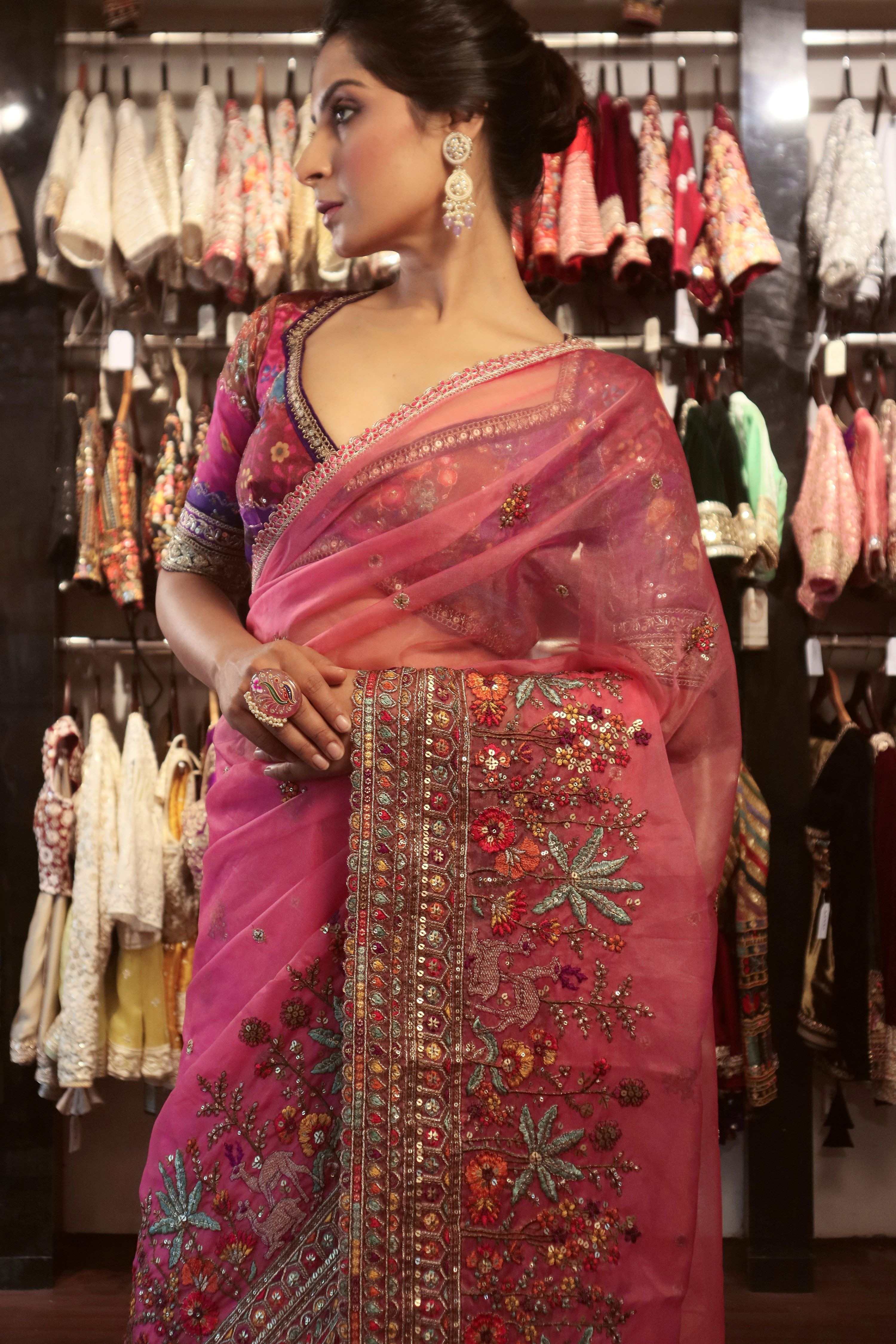 CUPID CRUSH SAREE WITH BLUSH ICON BLOUSE