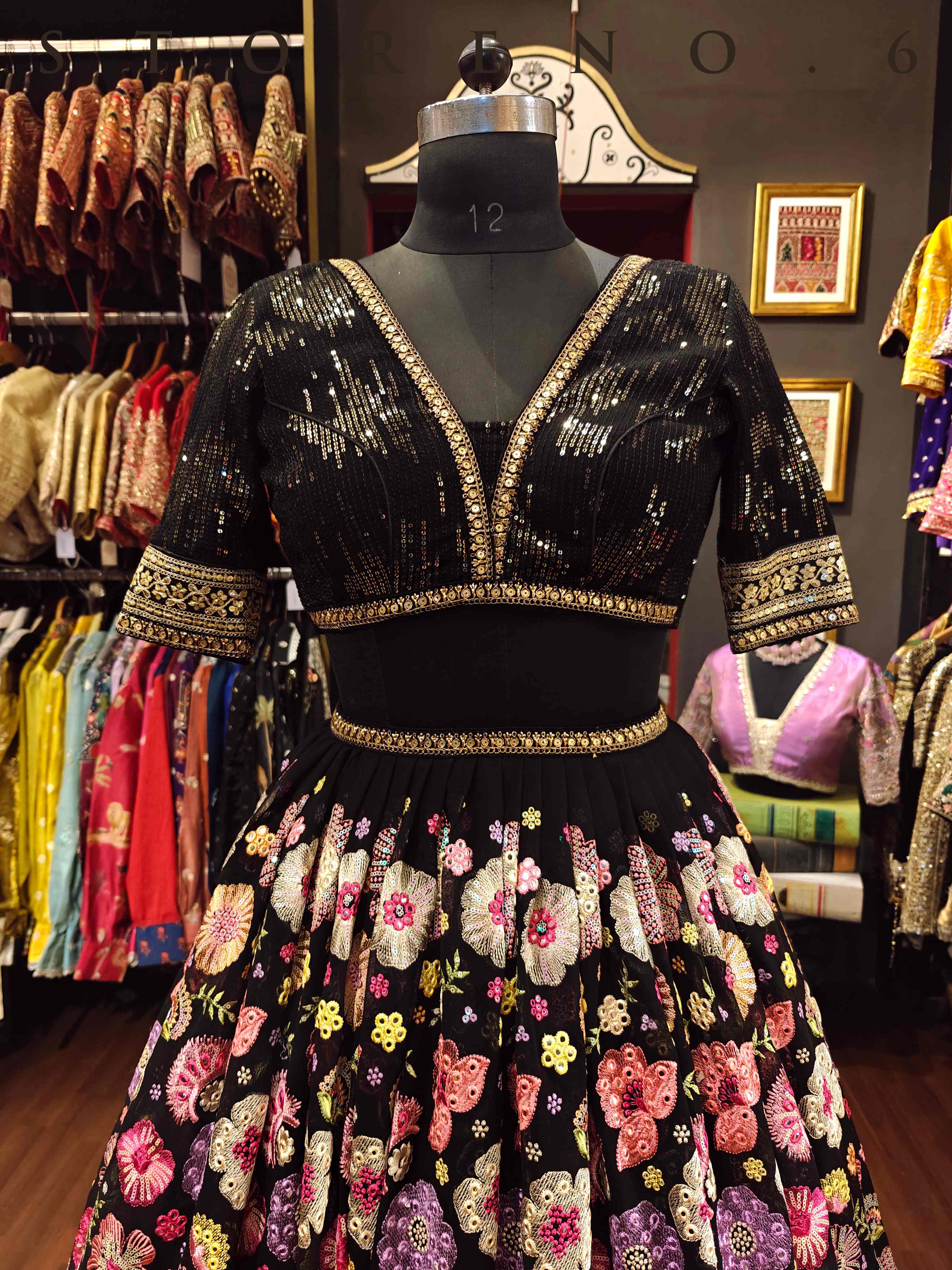RANGEELA LEHENGA SKIRT WITH STITCHED BLOUSE(WITH CANCAN)