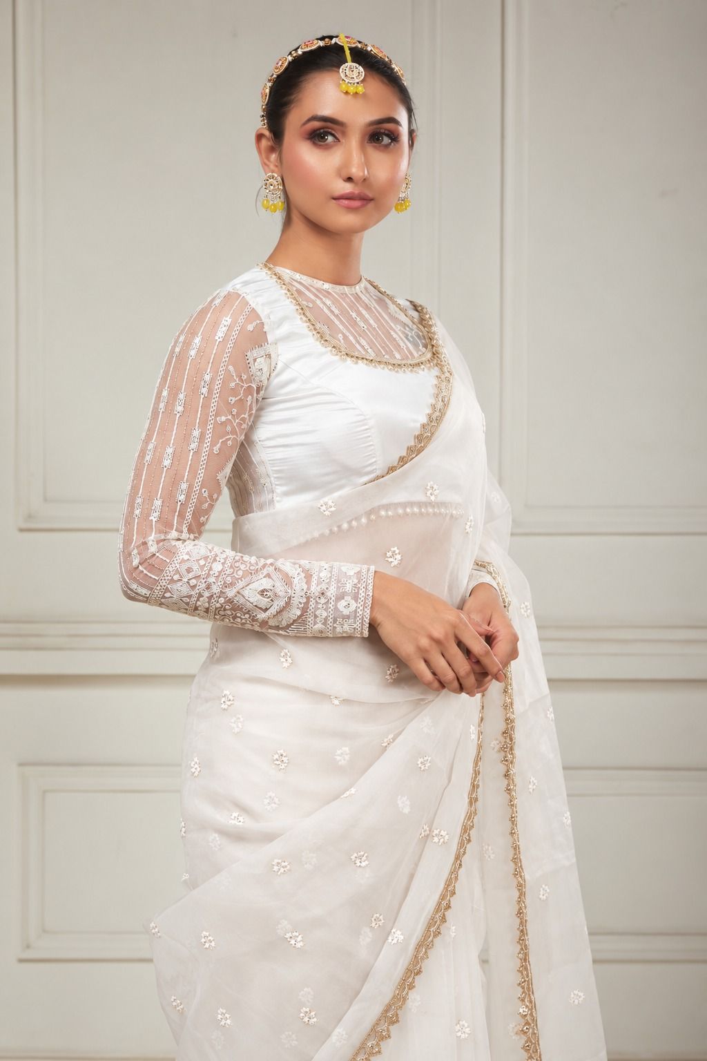 VANILLA SKY SAREE WITH FITOOR CLASSIC BLOUSE