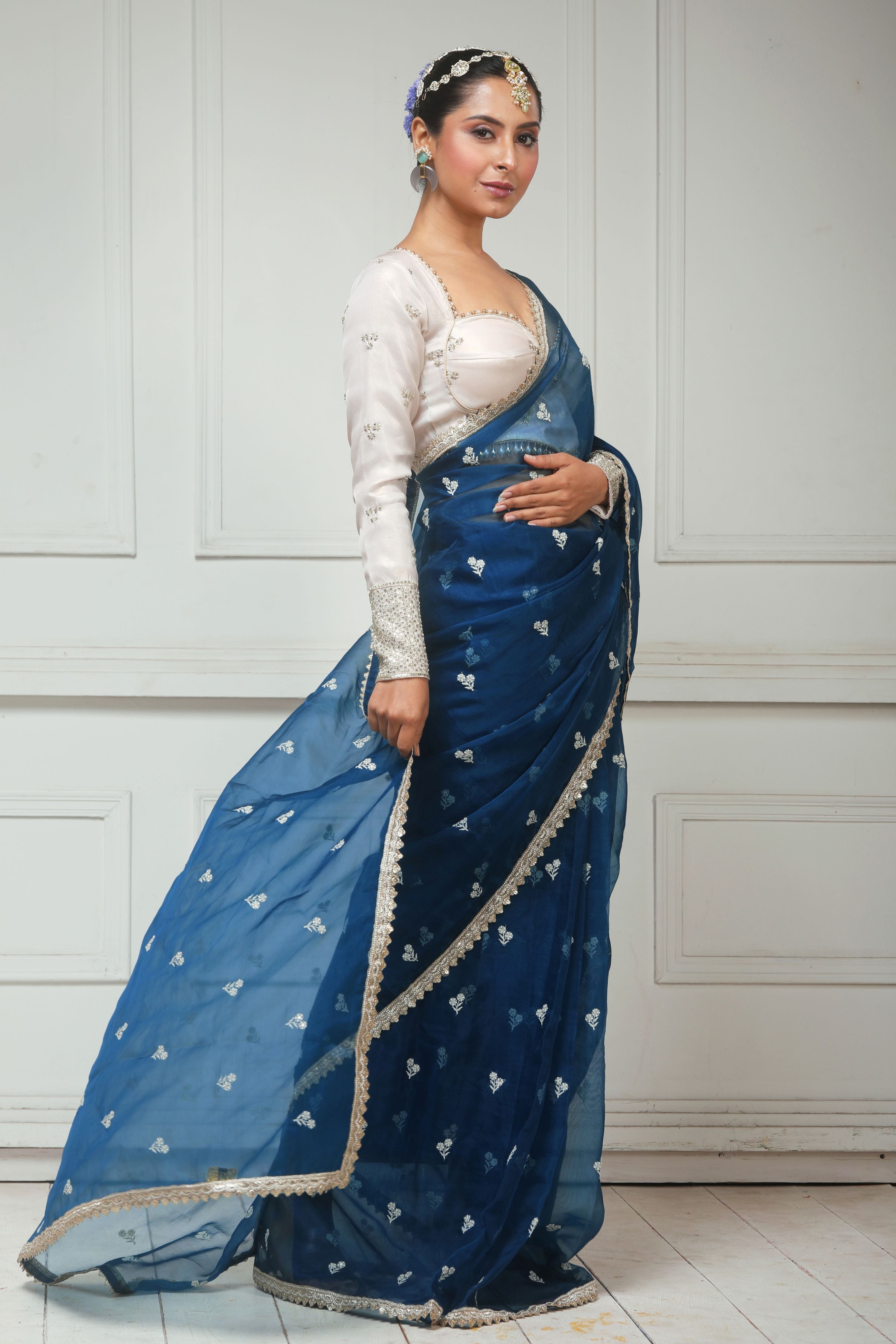 NAVY NARRATIVE SAREE