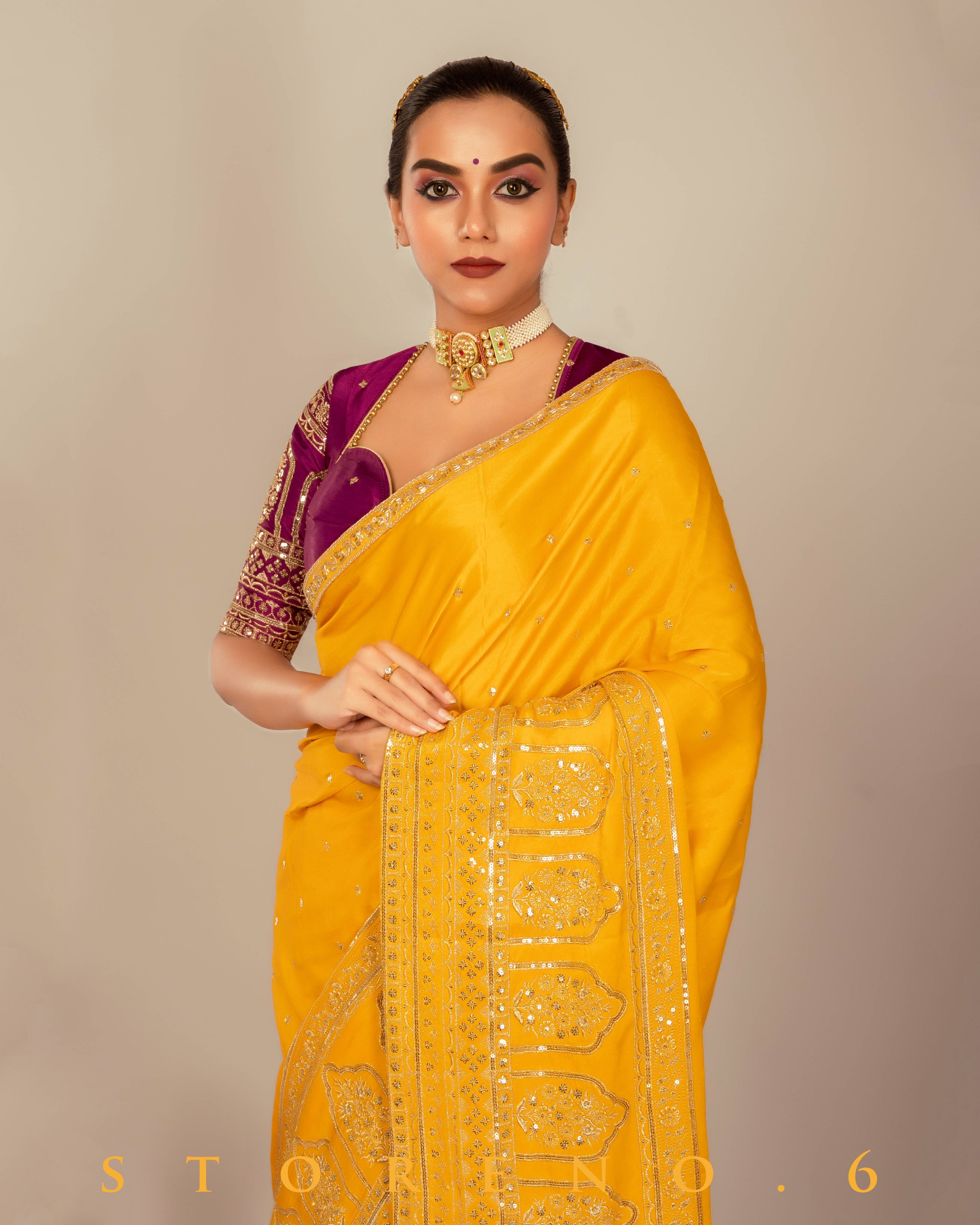 TIMELESS TOPAZ SAREE WITH TIMELESS TWIRL BLOUSE