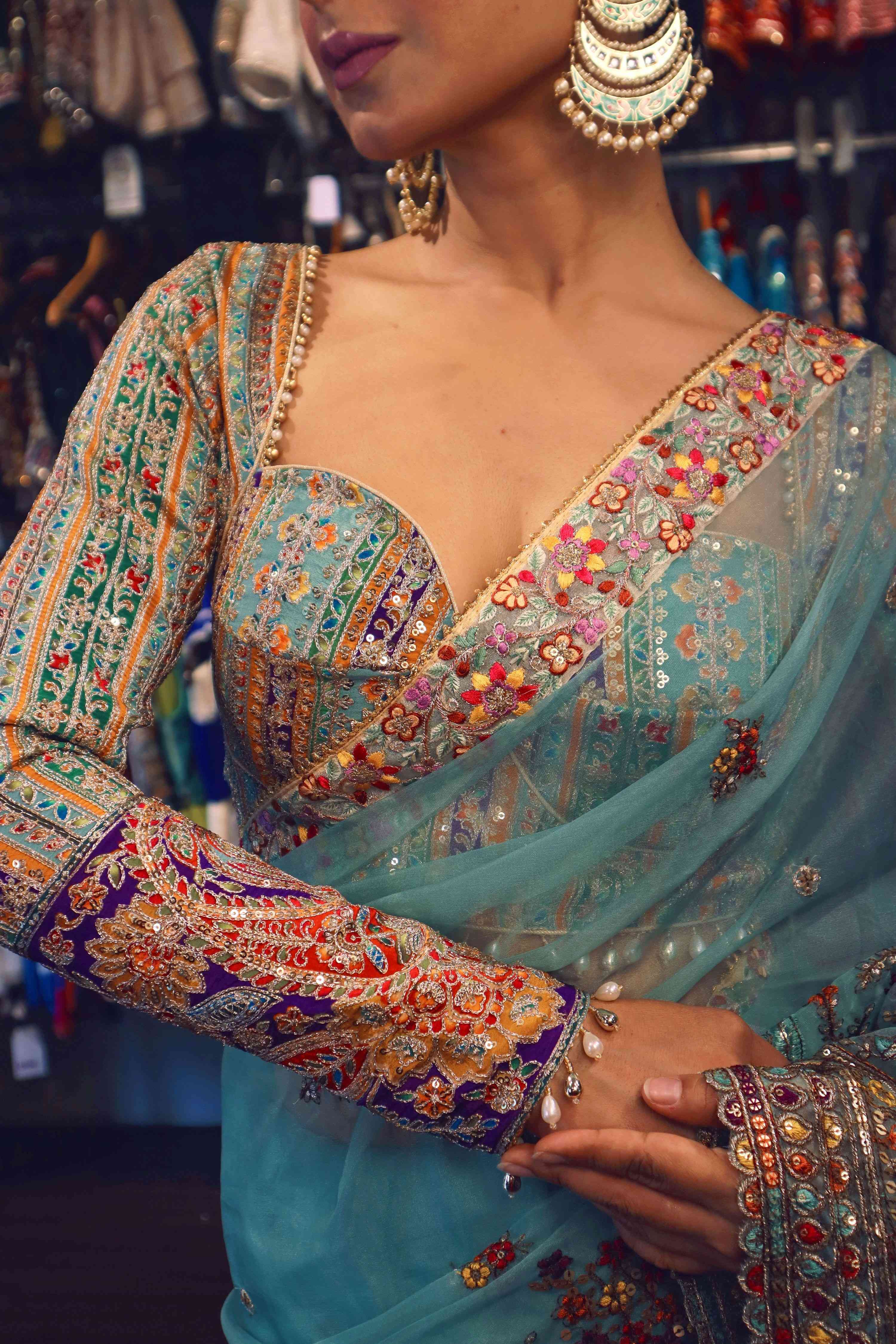 TEAL TREASURE LUXE BLOUSE