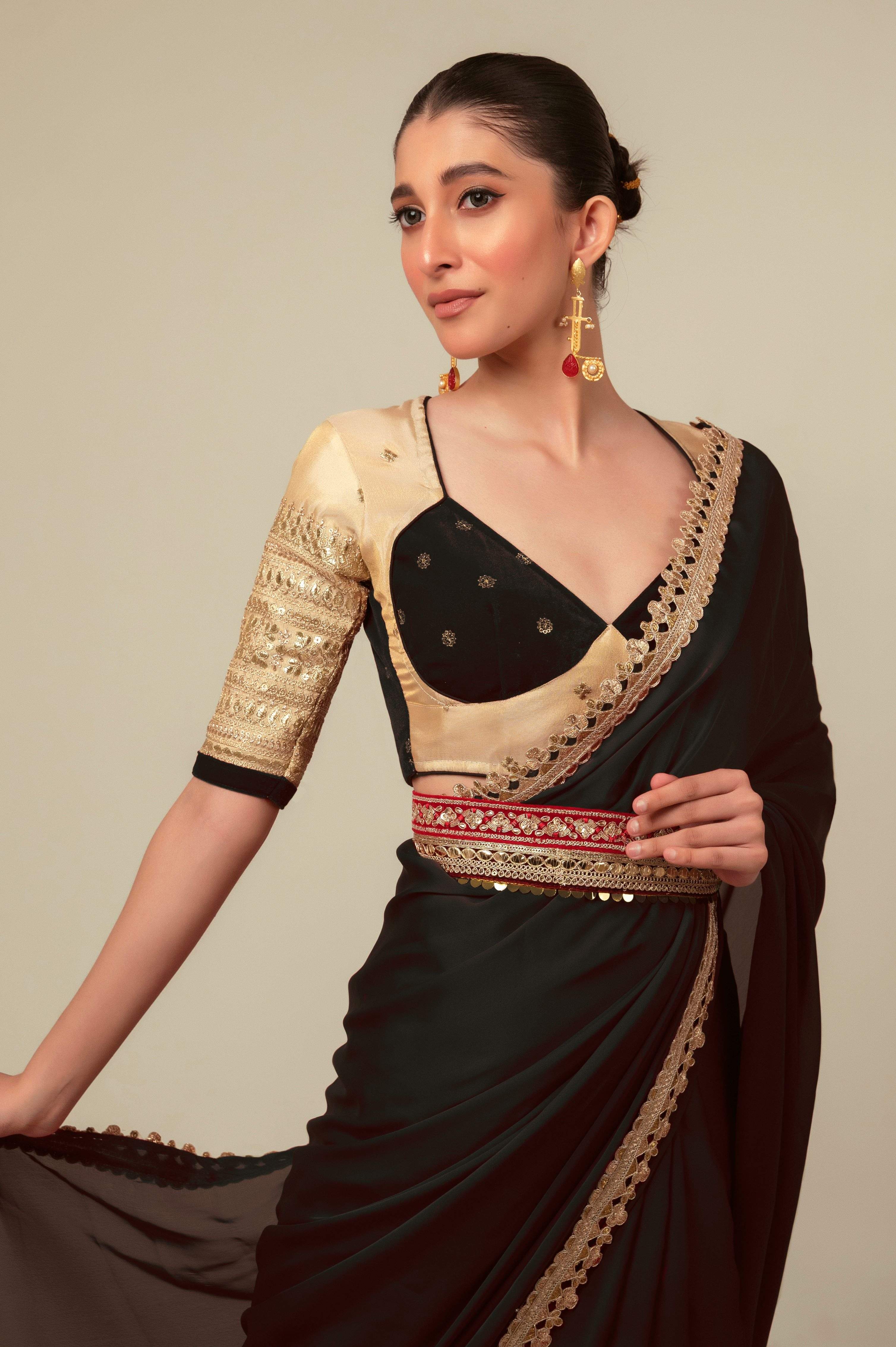 GLAM GROOVE SAREE WITH MYSTIC VANILLA BLOUSE