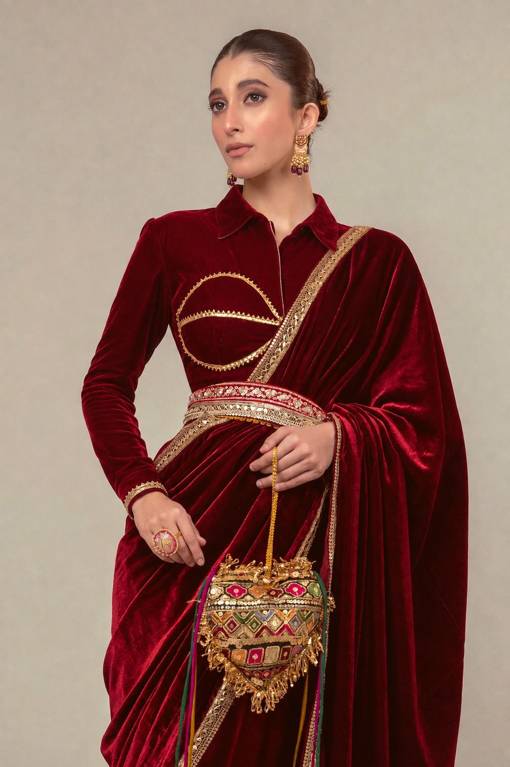 RUBY RUSH SAREE WITH ROUGE ROMANCE BLOUSE